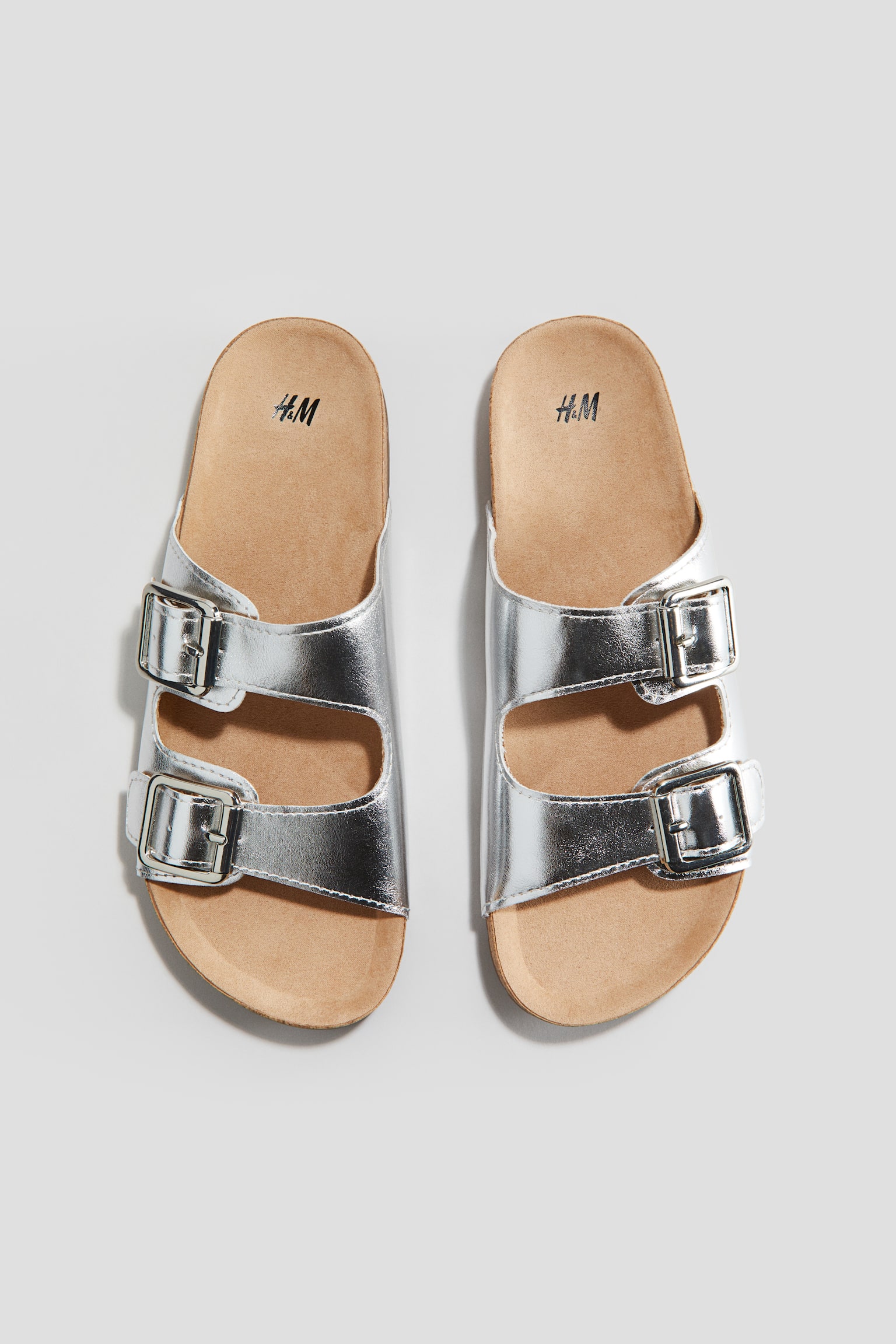 Double Strap Sandals - Silver colour - 3