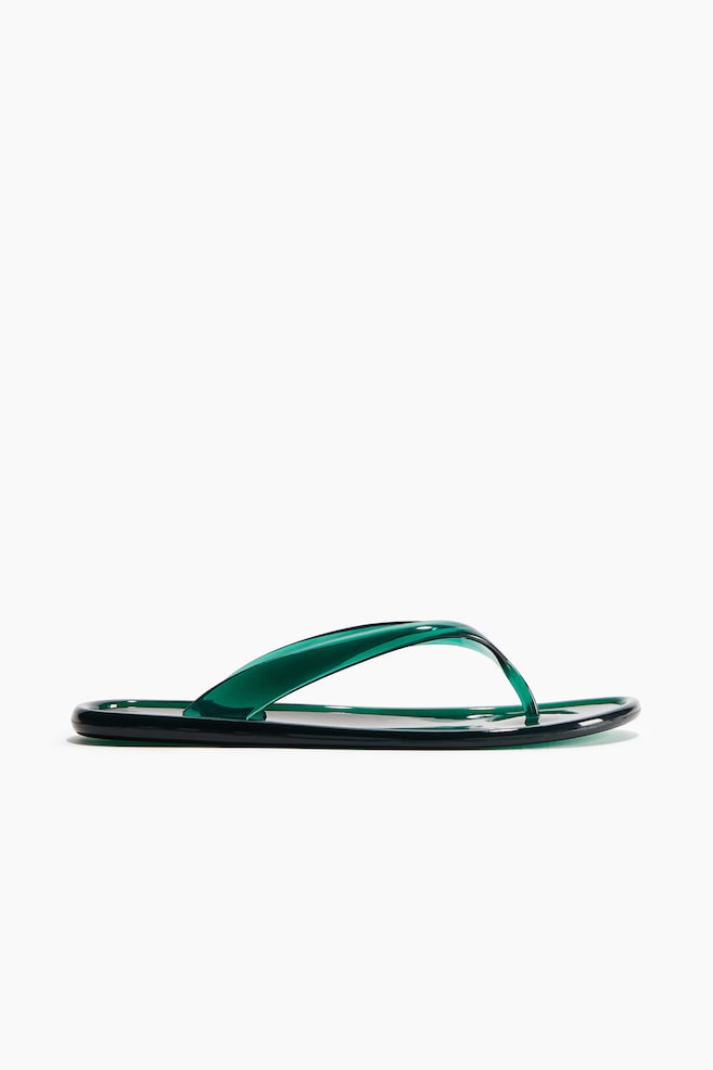 Tongs semi-transparentes - Vert foncé/Acajou/Transparent/Rose vif - 1