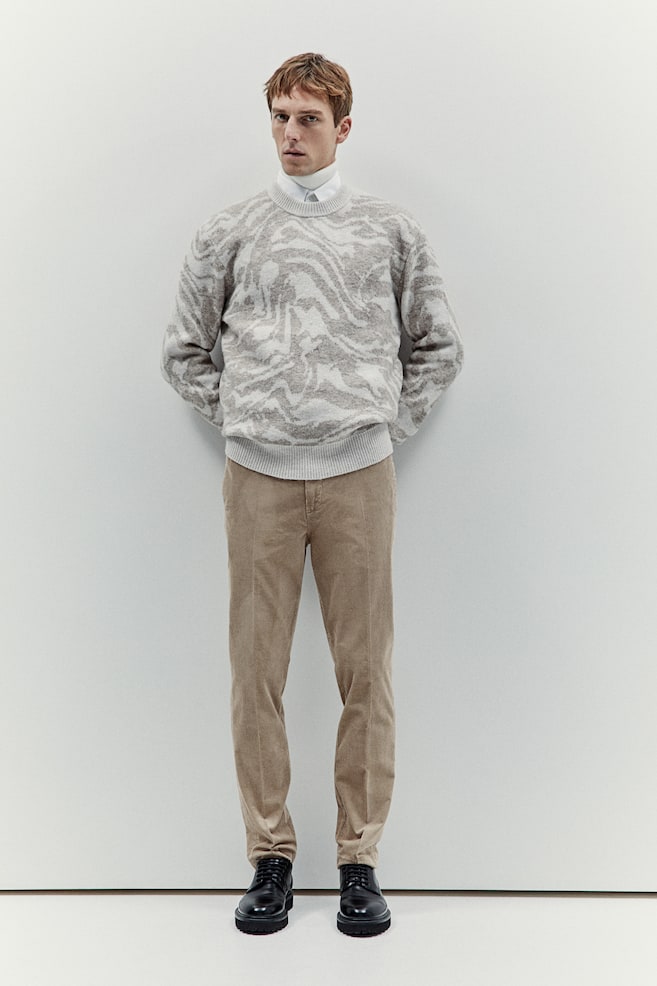 Slim Fit Corduroy trousers - Beige/Black/Dark grey/White - 1