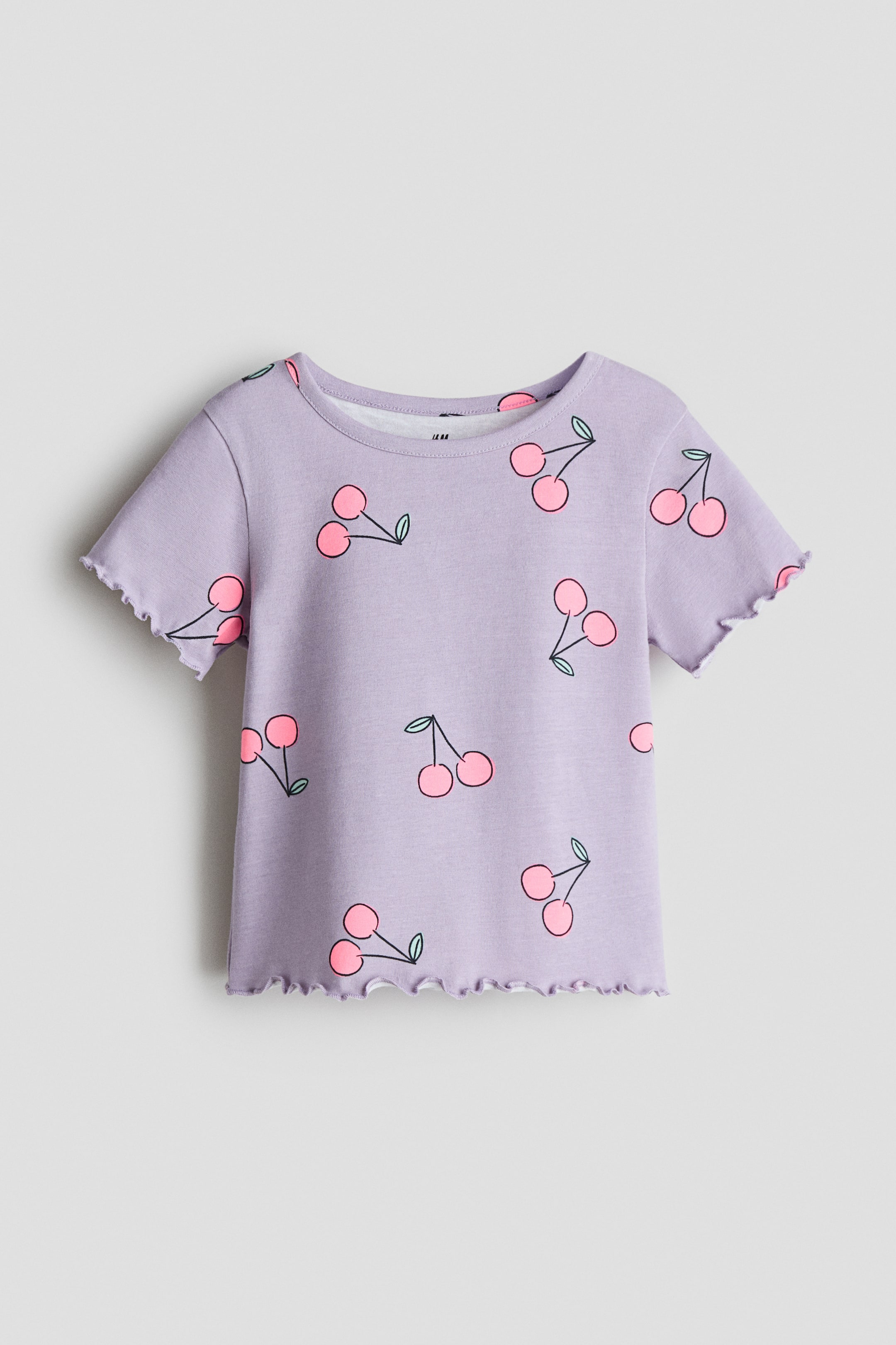 Xem ảnh lớn hơn: Áo cotton có chi tiết vắt sổ - Màu tím khói nhạt/Quả anh đào - Kids | H&M VN 1