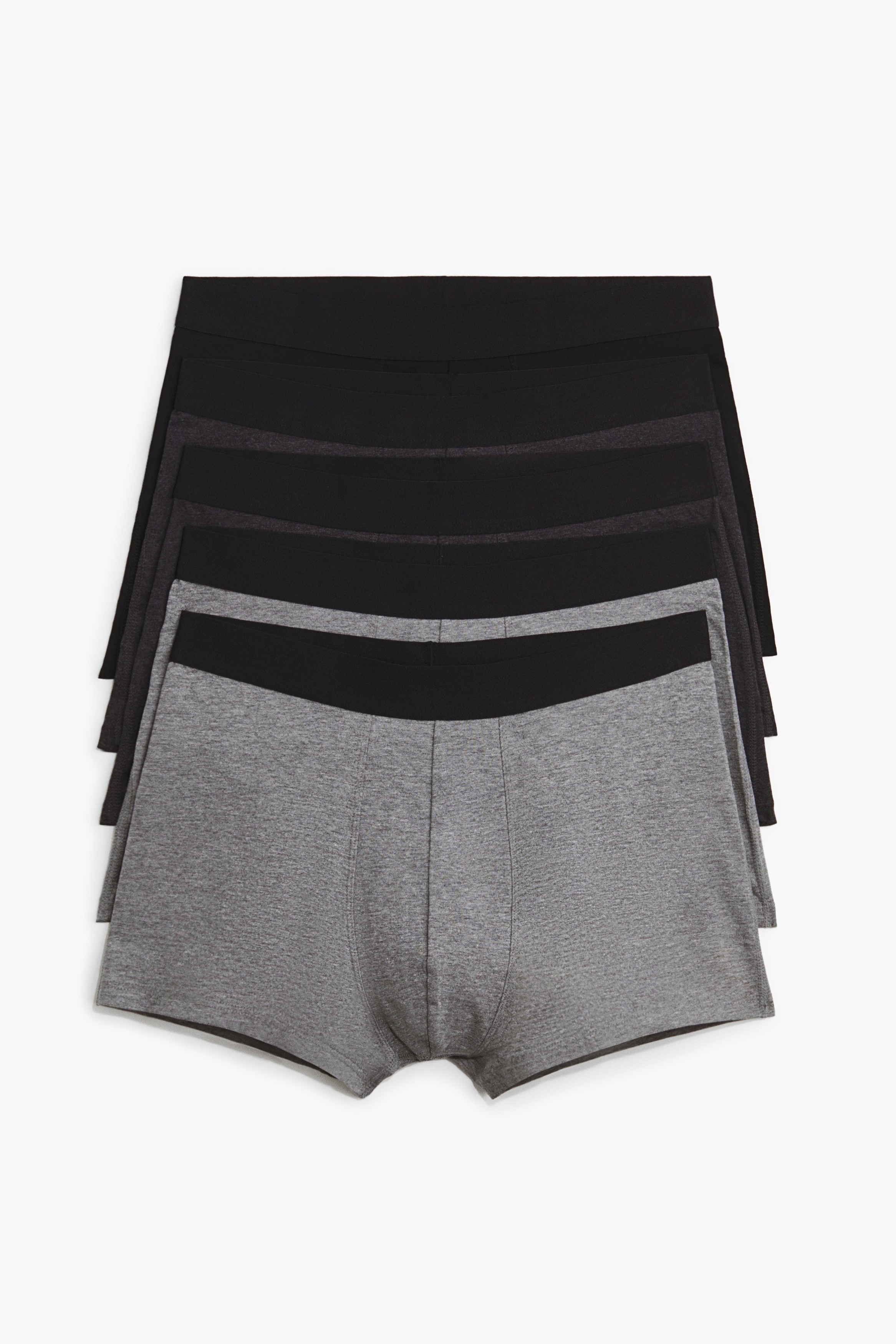 5-pack Bóxers trunk con Lycra® - Gris jaspeado oscuro/Negro/Beige/Café oscuro/Blanco/Gris jaspeado