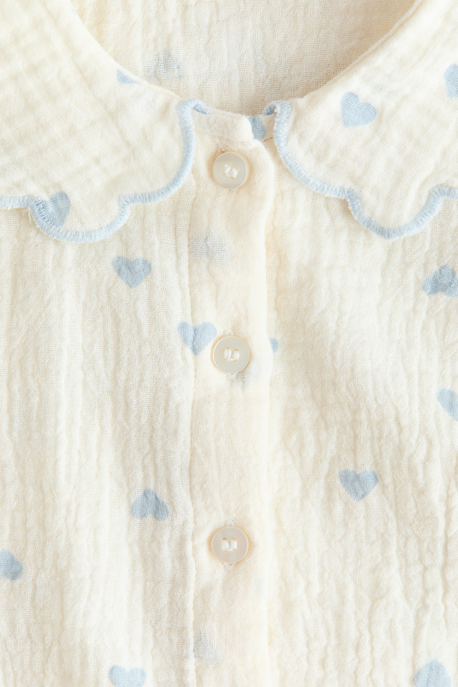 Cotton muslin blouse - Cream/Hearts/White/Floral - 2