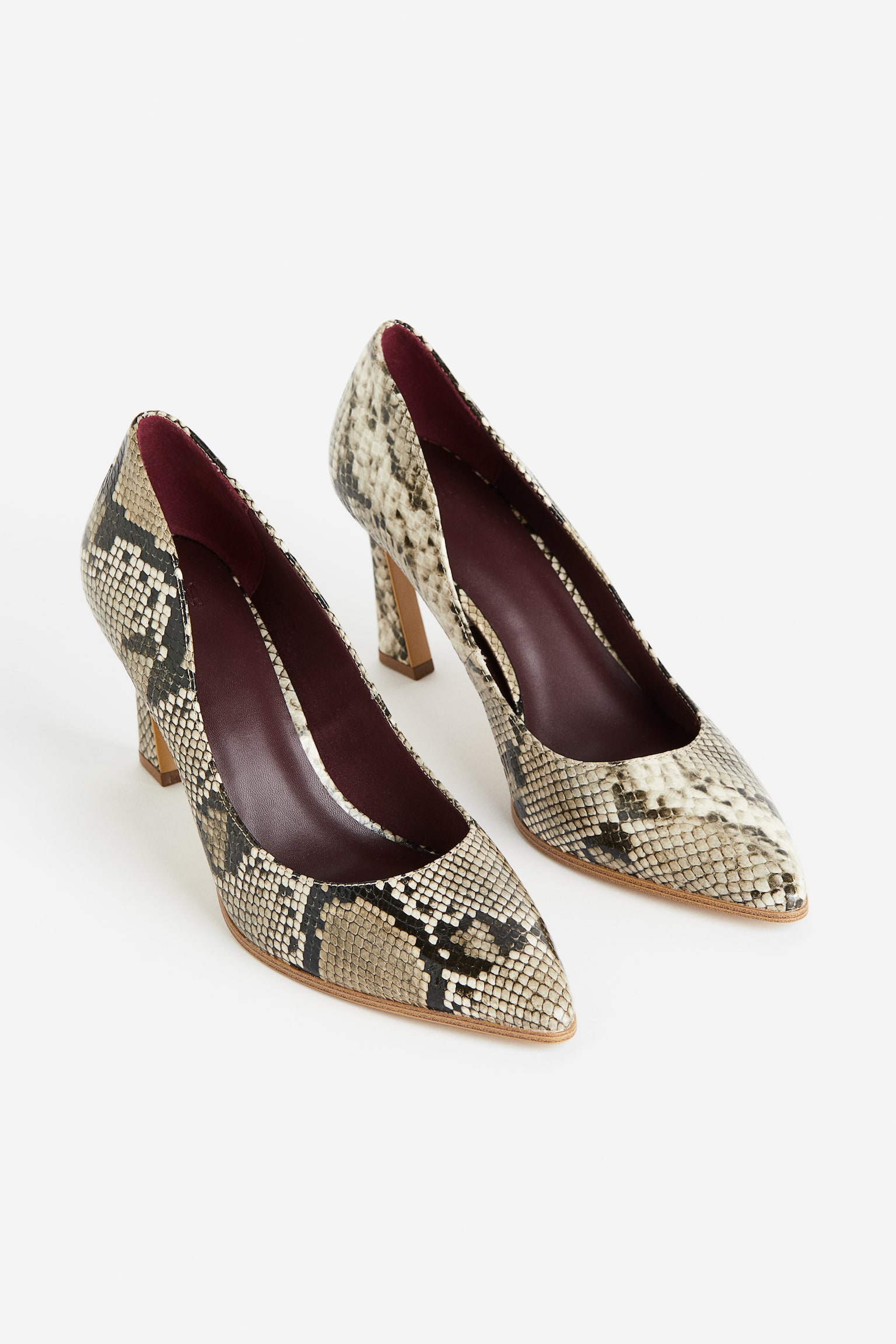 High Heels - Beige/Snakeskin pattern/Black - 2