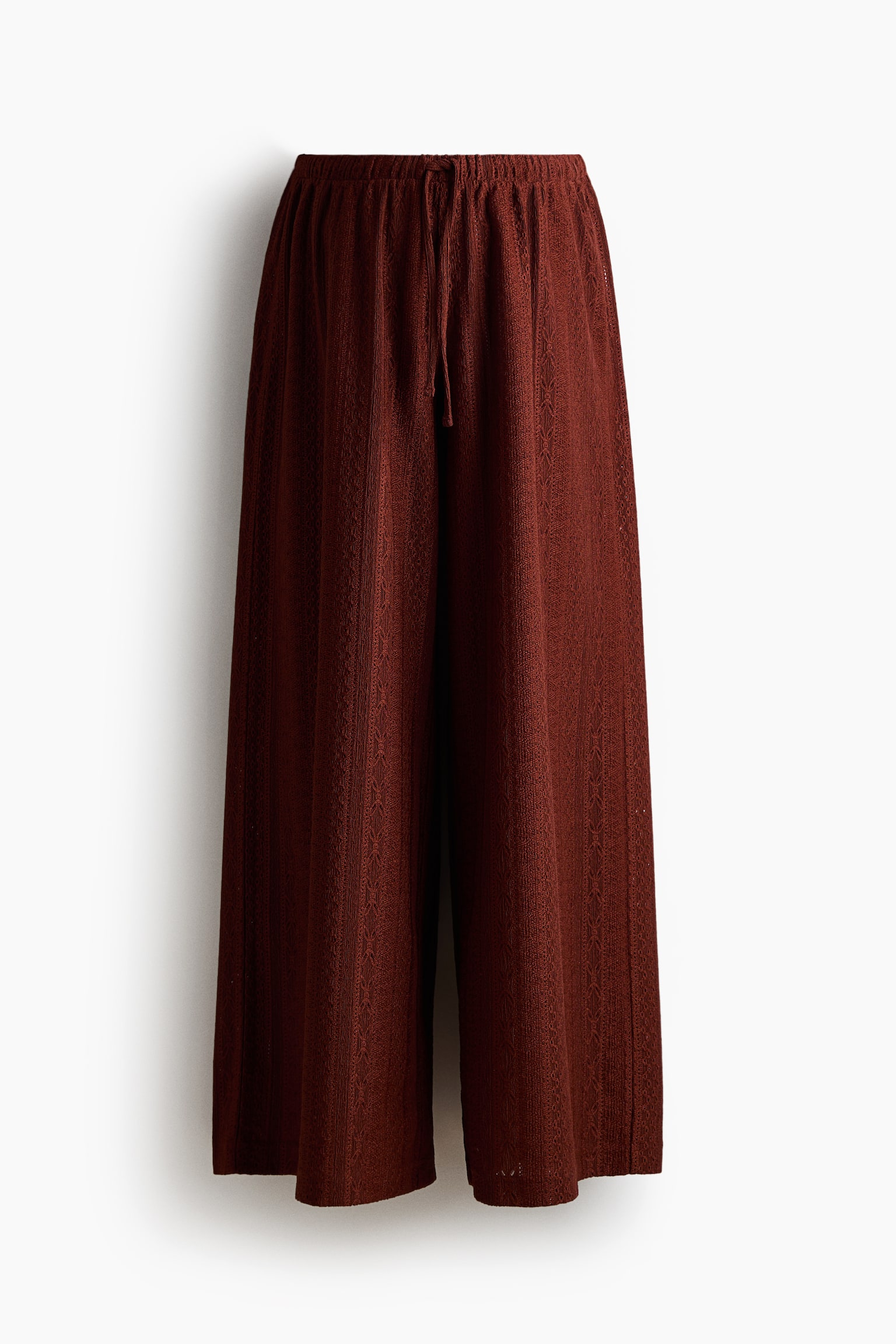 MAMA Lace-look jersey trousers - Rust brown/Cream - 1