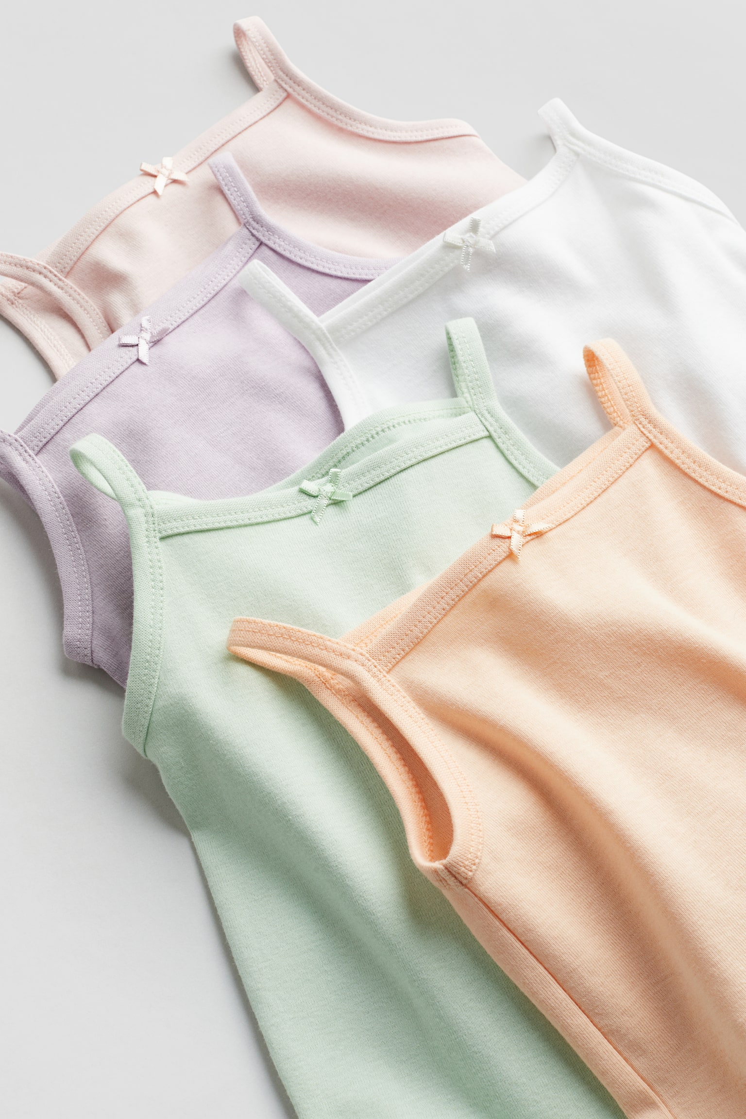 5-pack Cotton Bodysuits - Light purple/Light green/Light pink/Light grey marle/Light beige/Light grey marle/Dark blue/Light blue/White/Light green/Dusty blue/Black/Grey/White/Dark blue/White - 3