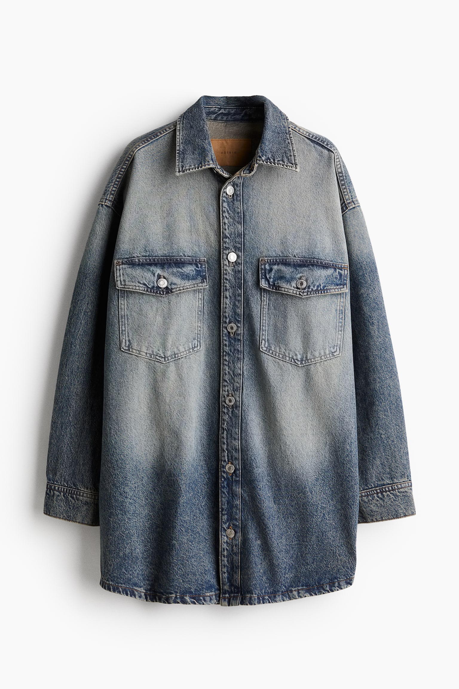 Oversized denim shirt - Denim blue/Dark denim blue/Black/Light denim blue - 2