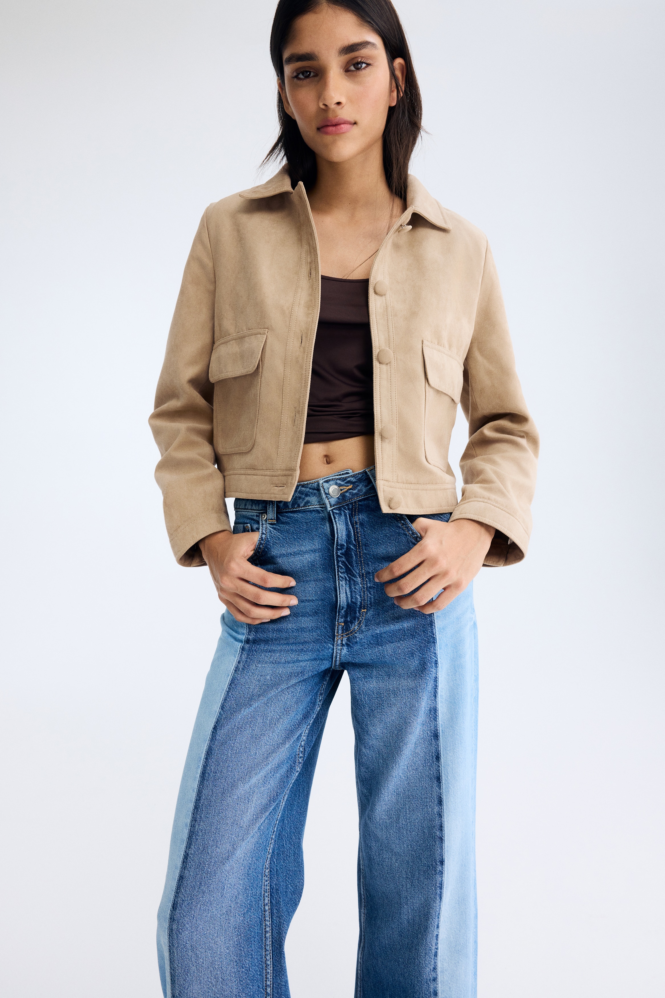 Jakna - Bež/Crna/Tamnosmeđa