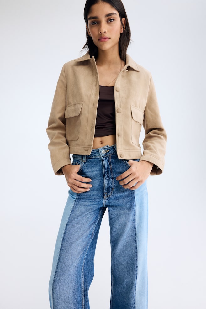 Jacket - Beige/Dark brown - 2