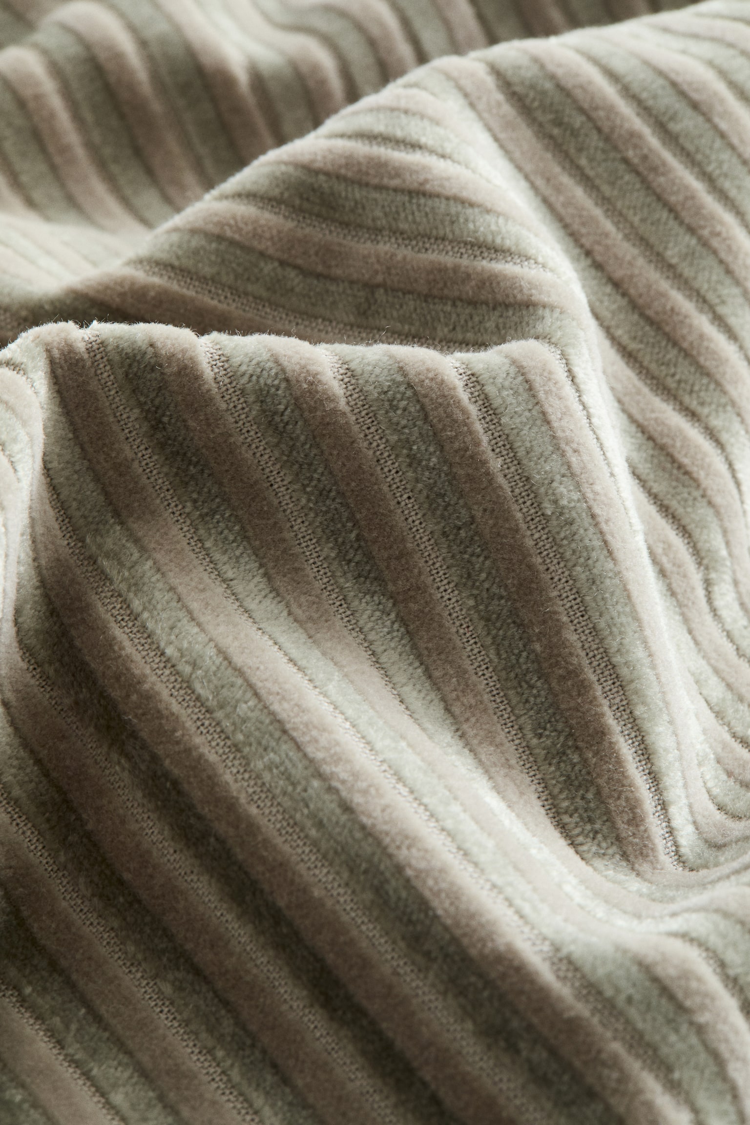 Corduroy cushion cover - Light khaki green/Cream - 4