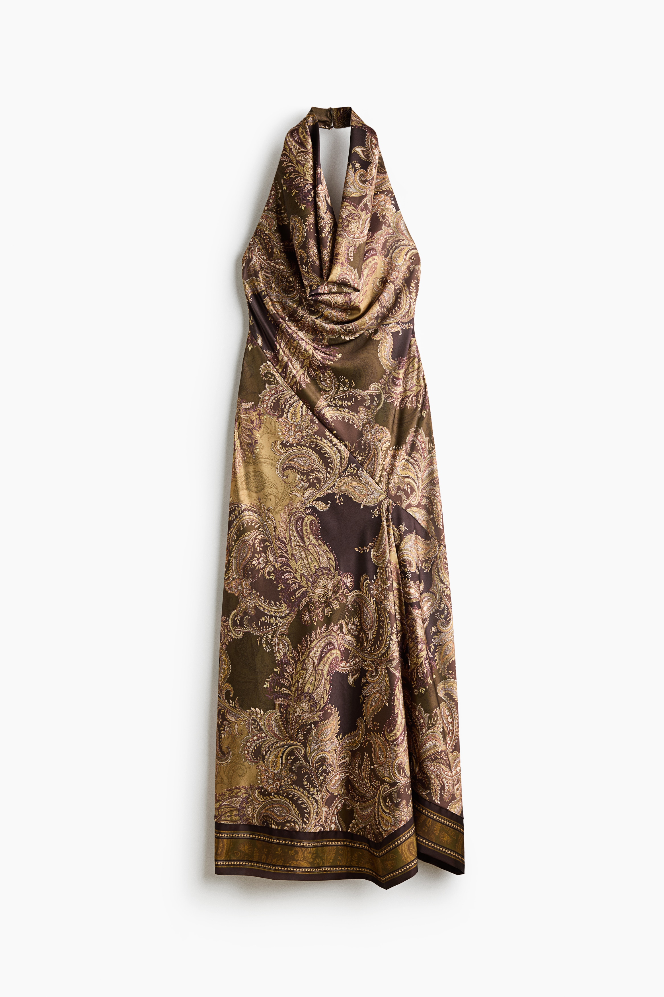 Halterneck satin dress