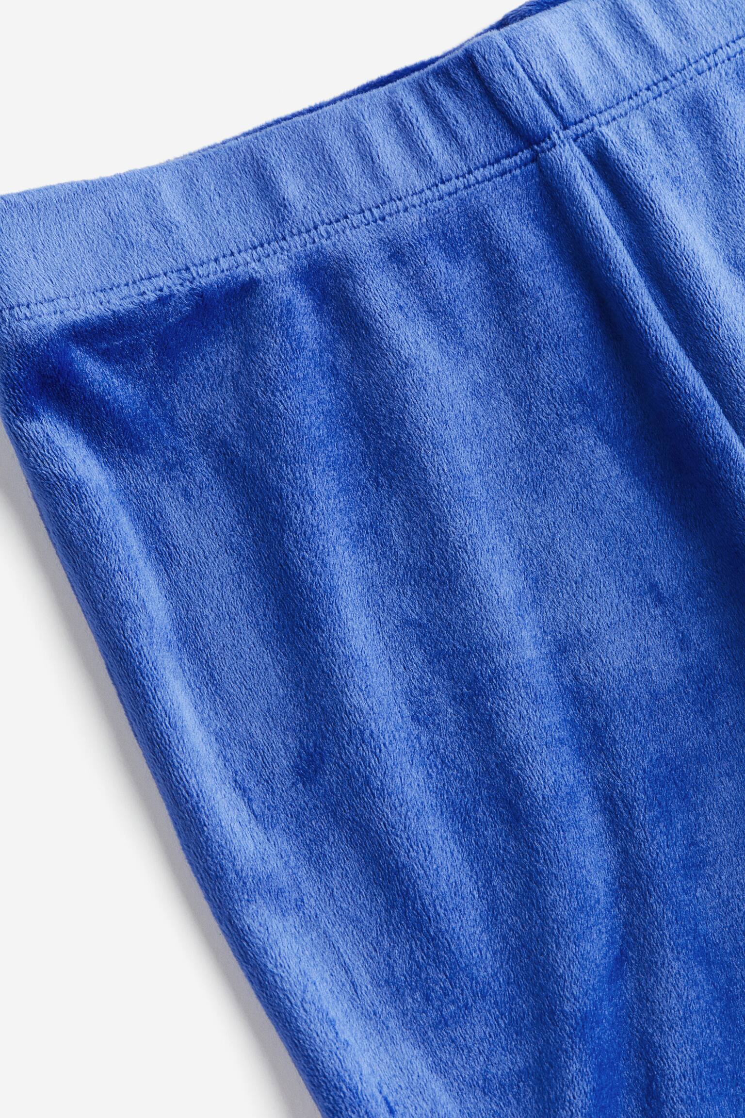 Quần legging ống loe vải tựa nhung - Màu xanh dương sáng - 2