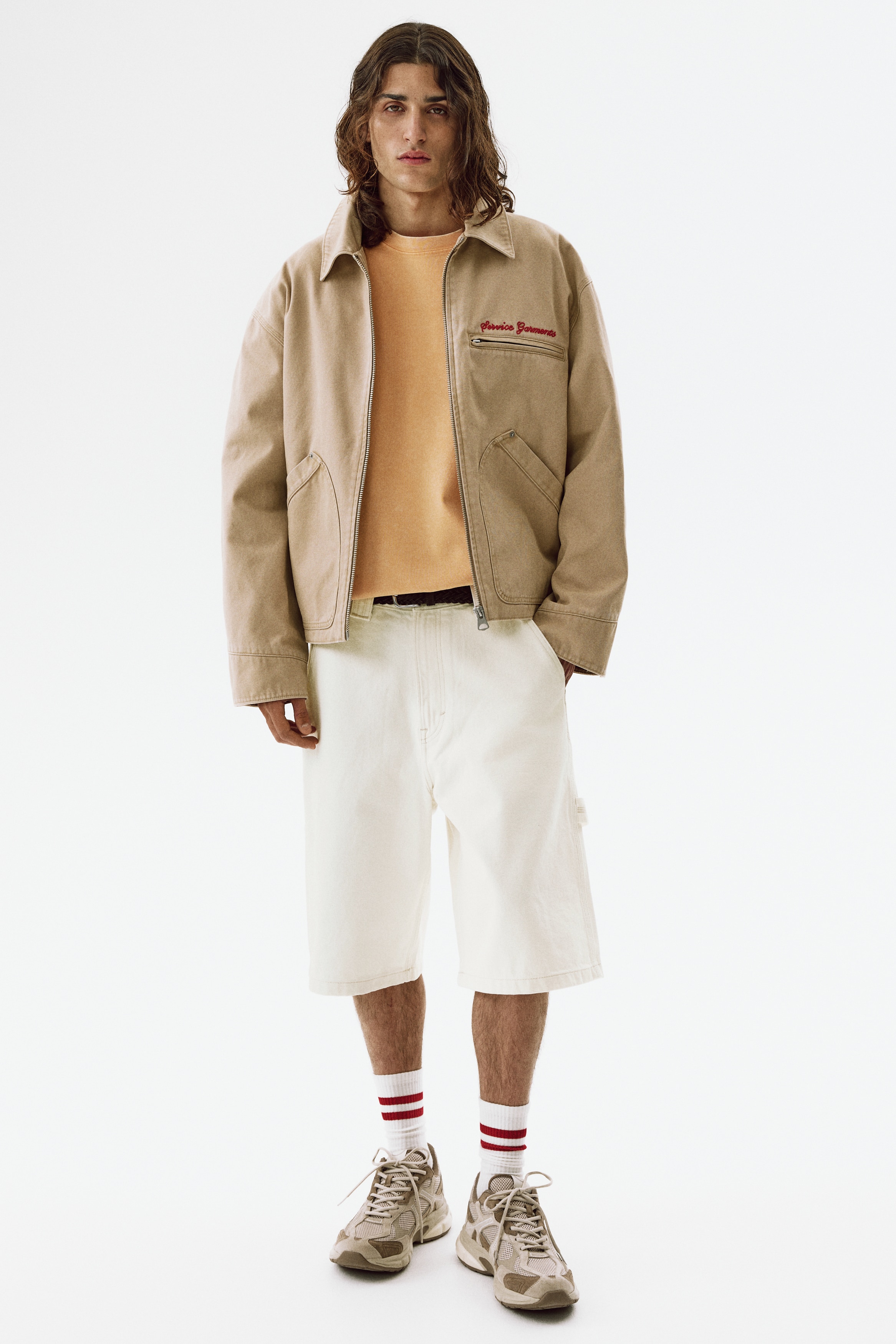 Men's Cream Oversized Carpenter Shorts | H&M CA