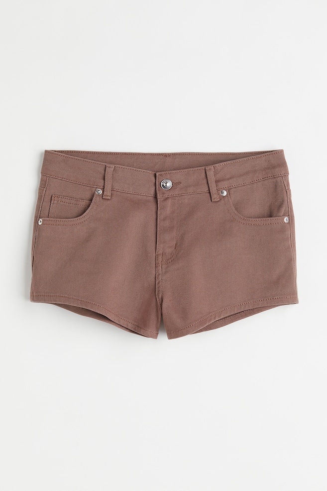 Low-waisted twill shorts - Brown/Black/White/Khaki green/dc - 1