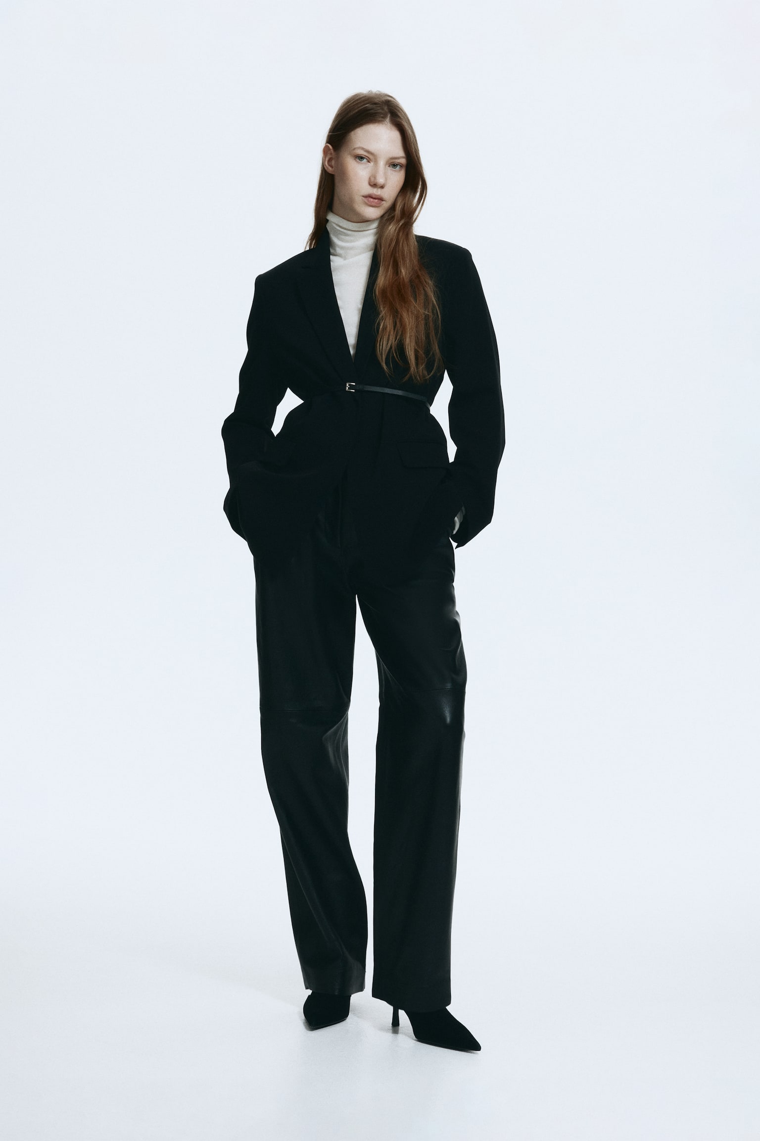 Belted blazer - Black - 5