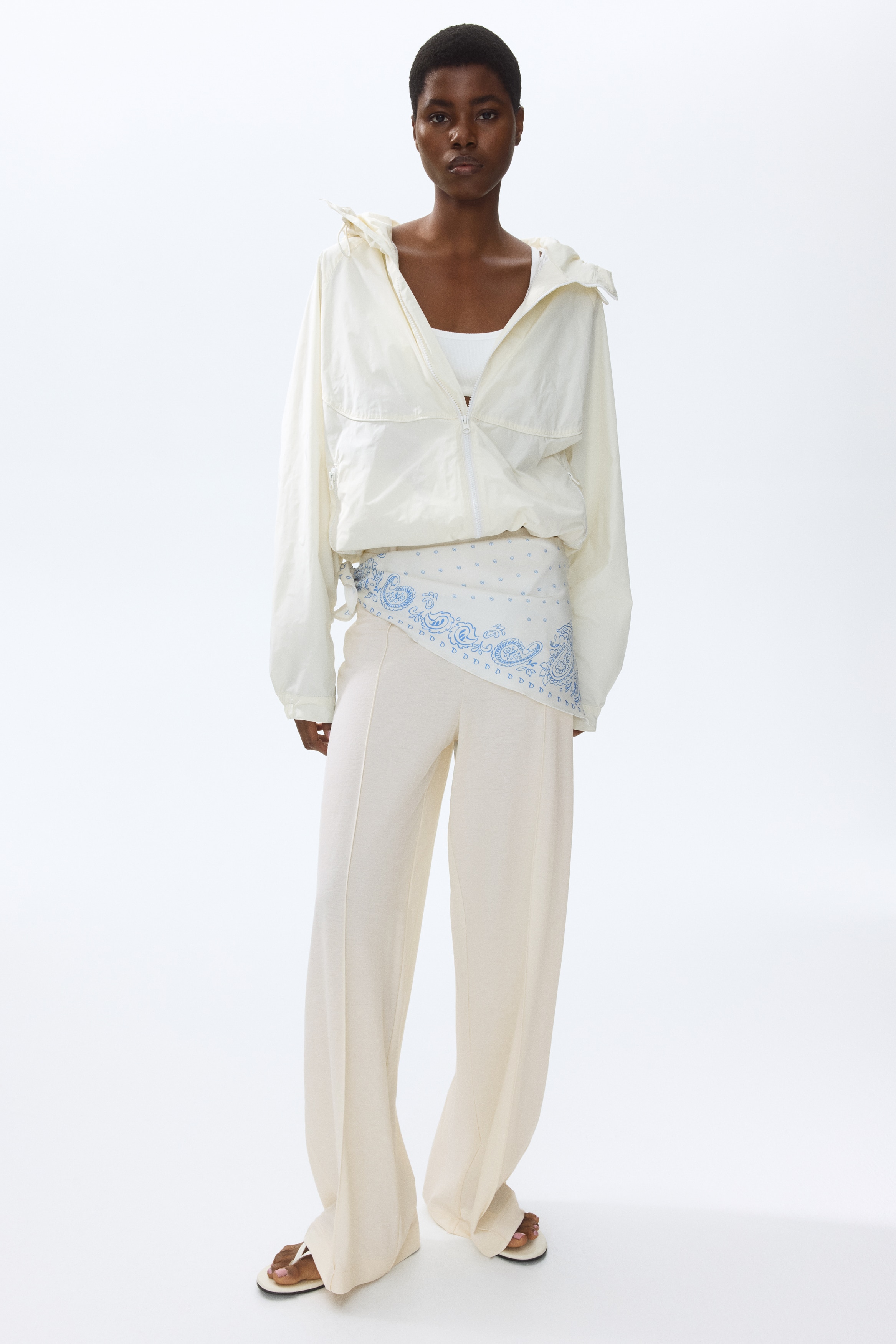 Broek met sjaaldetail - Roomwit/Beige