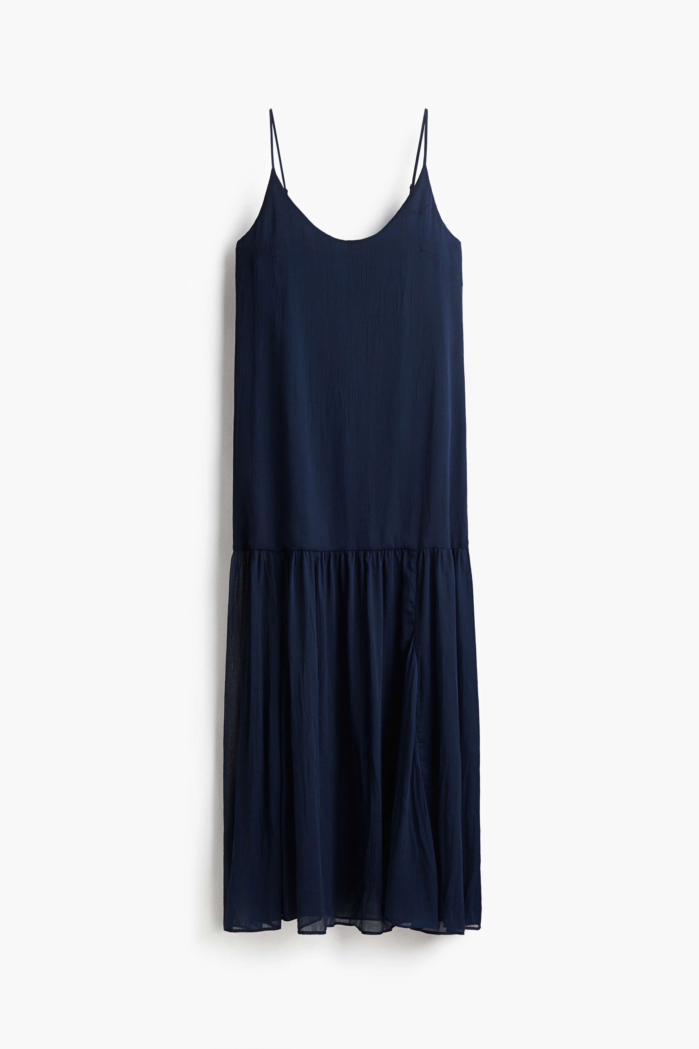 Maxi-jurk van chiffon - Marineblauw/Geel/Rood