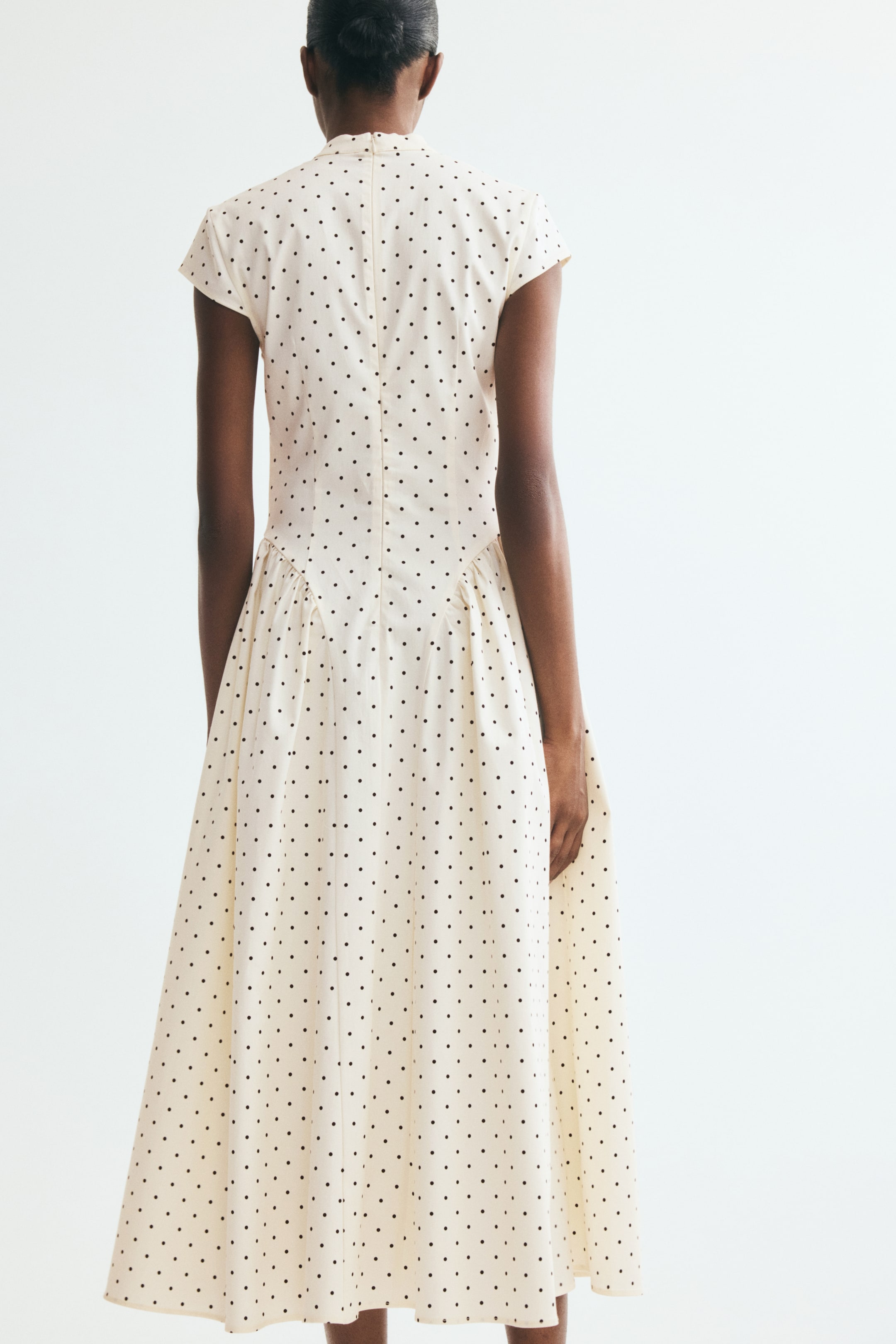 Cotton Dress with Flared Skirt
