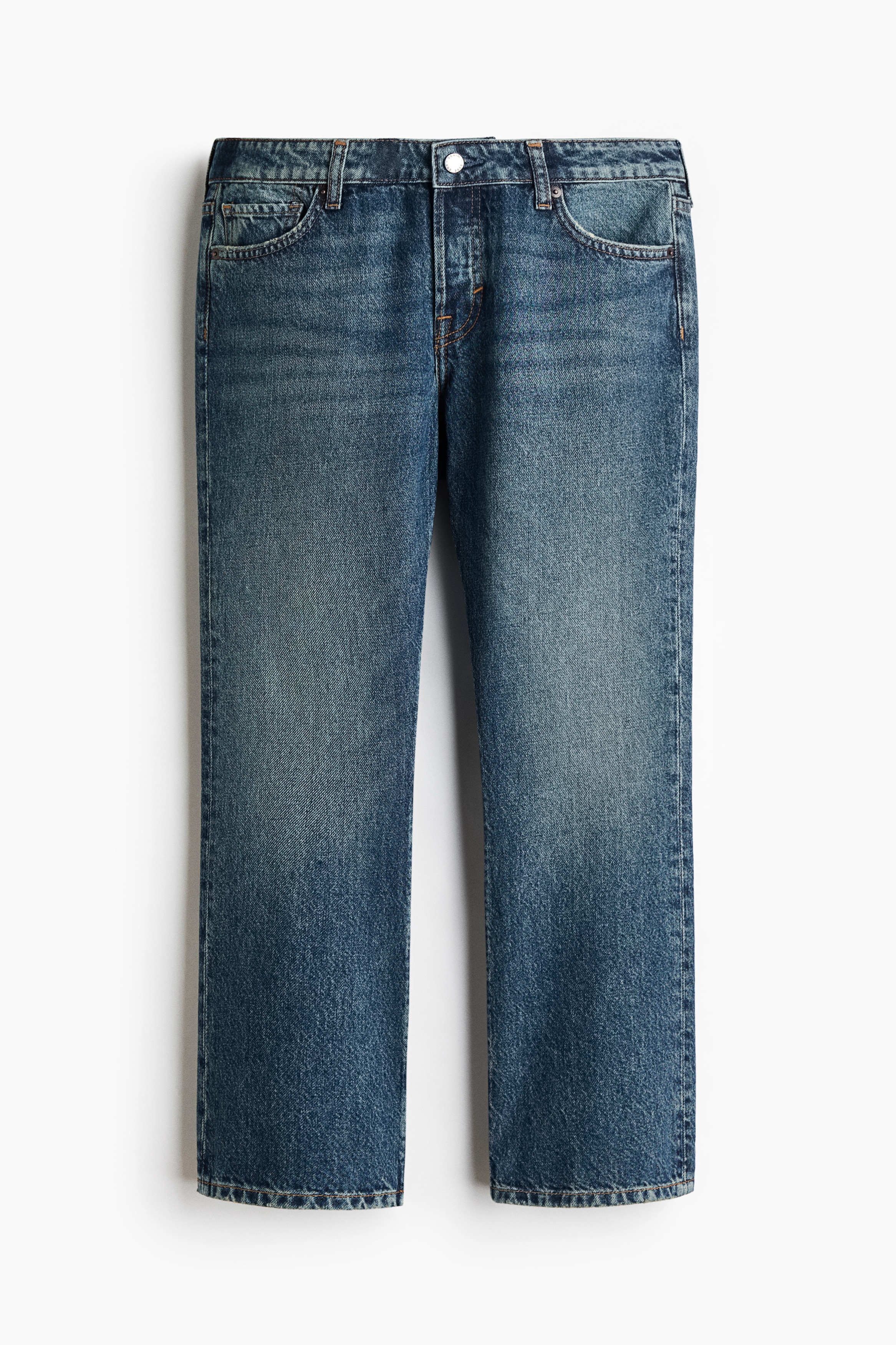 Bootcut Regular Waist Cropped Jeans - Màu xanh denim đậm/Màu đen denim
