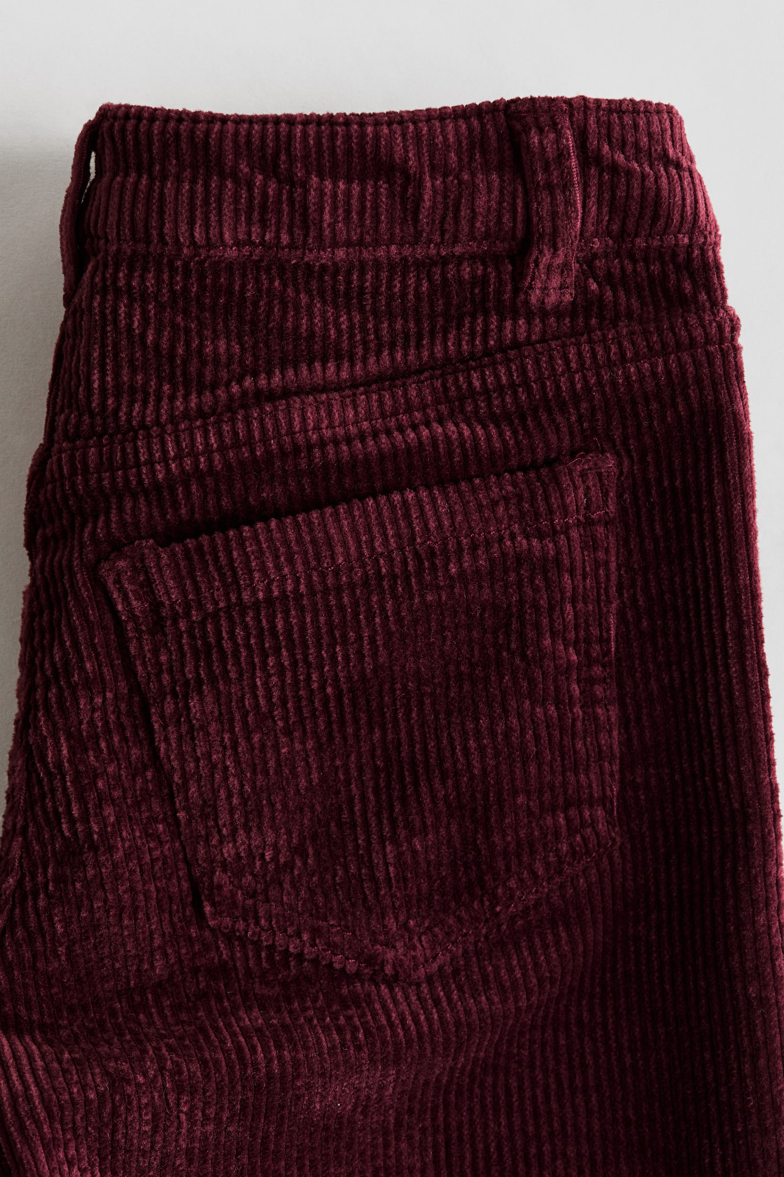 Детские брюки H&M Wide-Leg Cotton Corduroy, цвет: Тёмный красный — фото 5