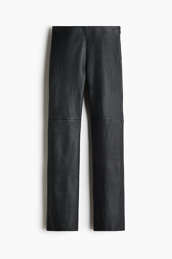 Leather trousers - Black/Dark plum purple - 1