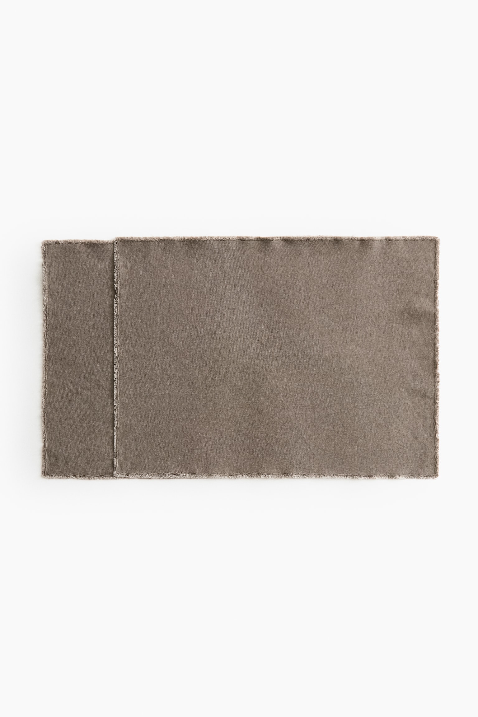 2-Pack Linen-Blend Placemats - Taupe/Light beige/Dark brown/Orange