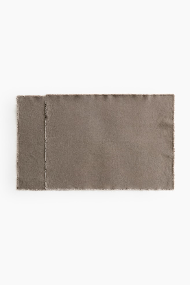 2-pack linen-blend place mats - Mole/Light beige/Dark brown - 1