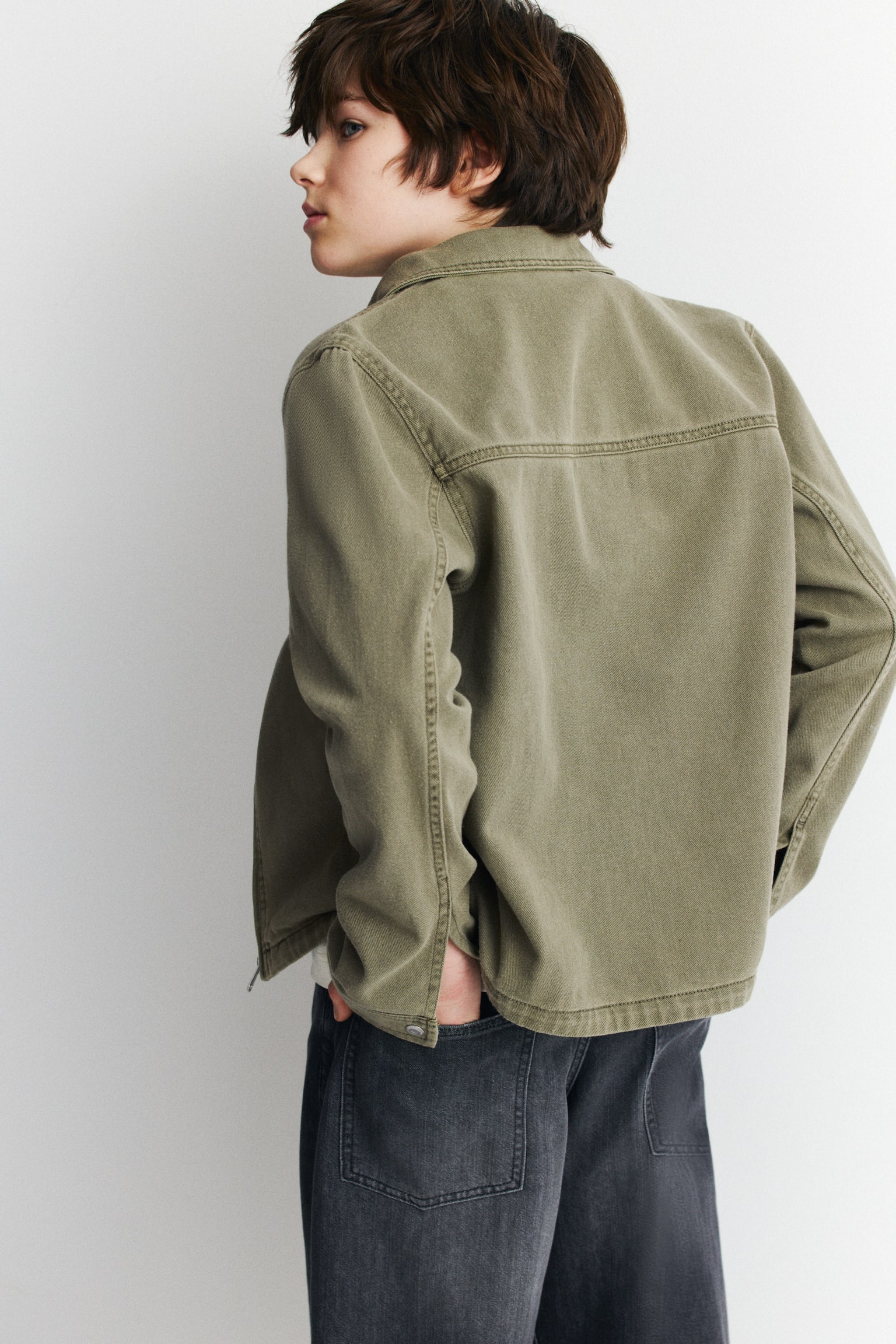 Hooded twill shacket - 6
