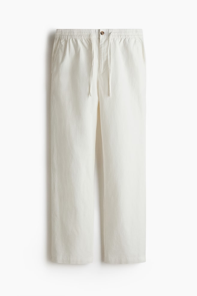 Regular-Fit Linen-Blend Pants - White/Light beige/Black/Navy blue/Dark blue/Dark brown/Dark pink - 1