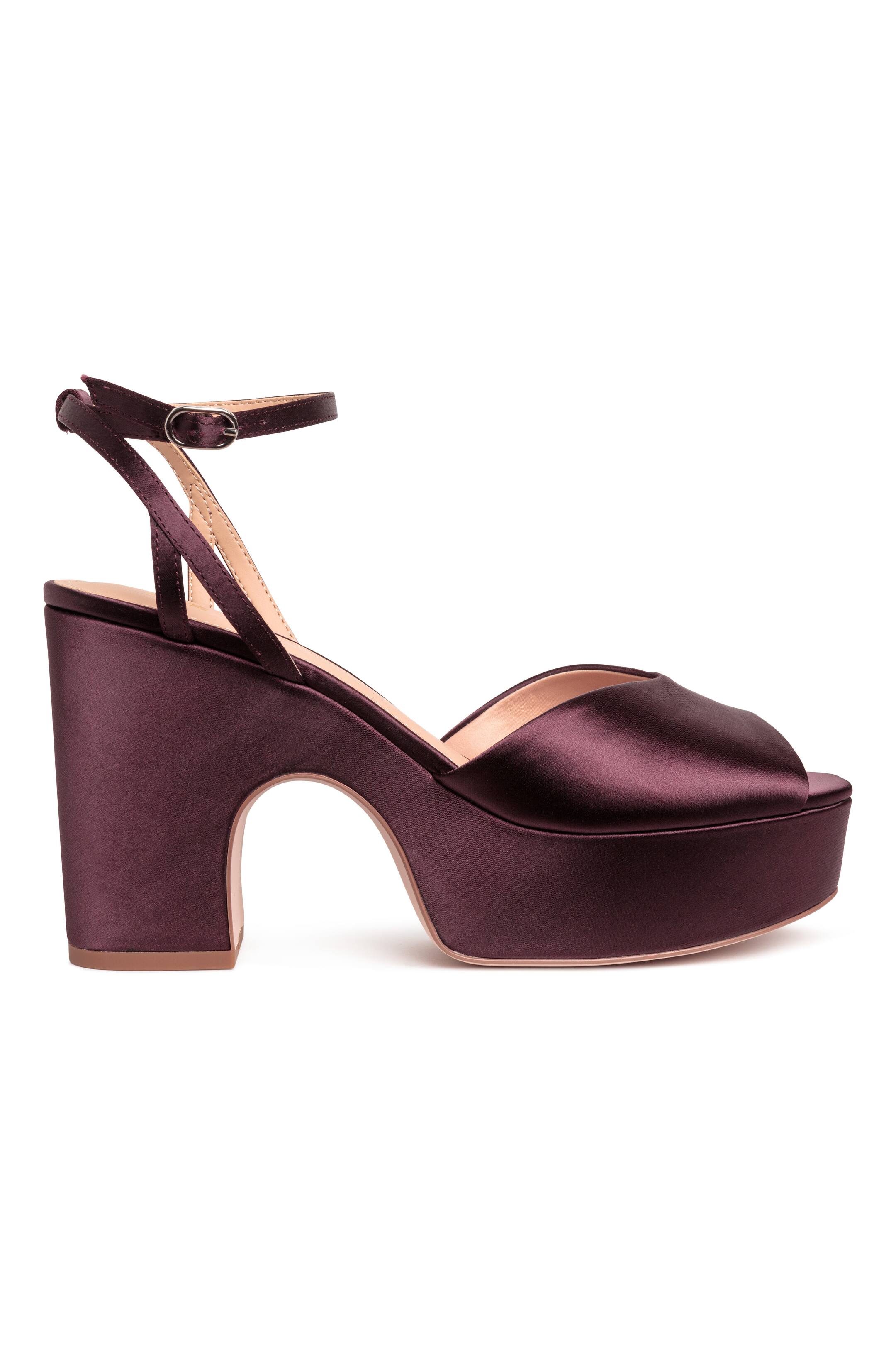 Voir une image plus grande: Sandales à plateforme en satin - Bordeaux - Ladies | H&M CA 1
