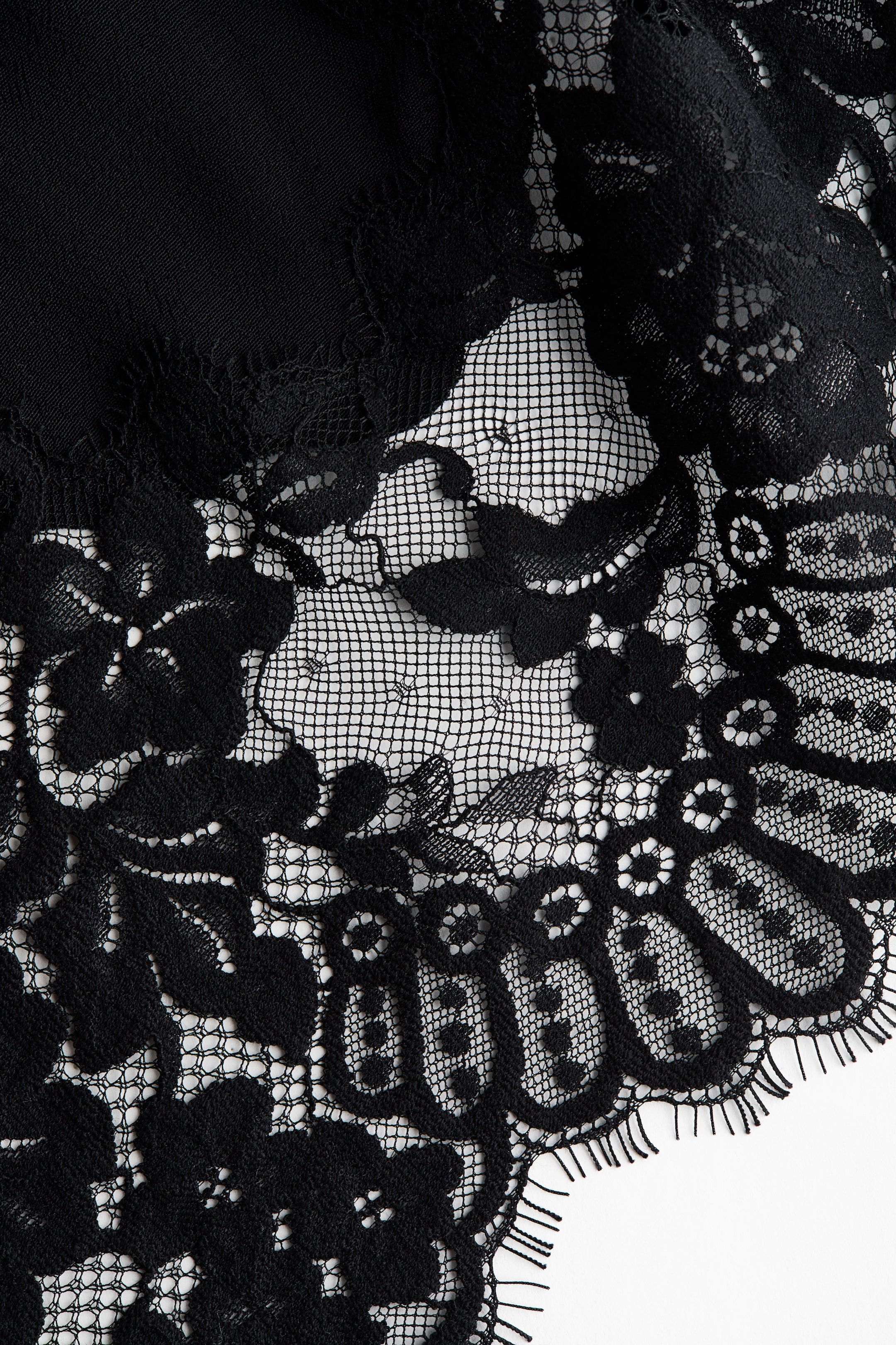 View larger image: Lace-trimmed viscose skirt - Black - Ladies | H&M 5