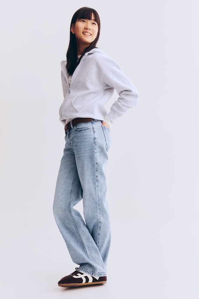 Straight Leg Jeans-Light denim blue - 5