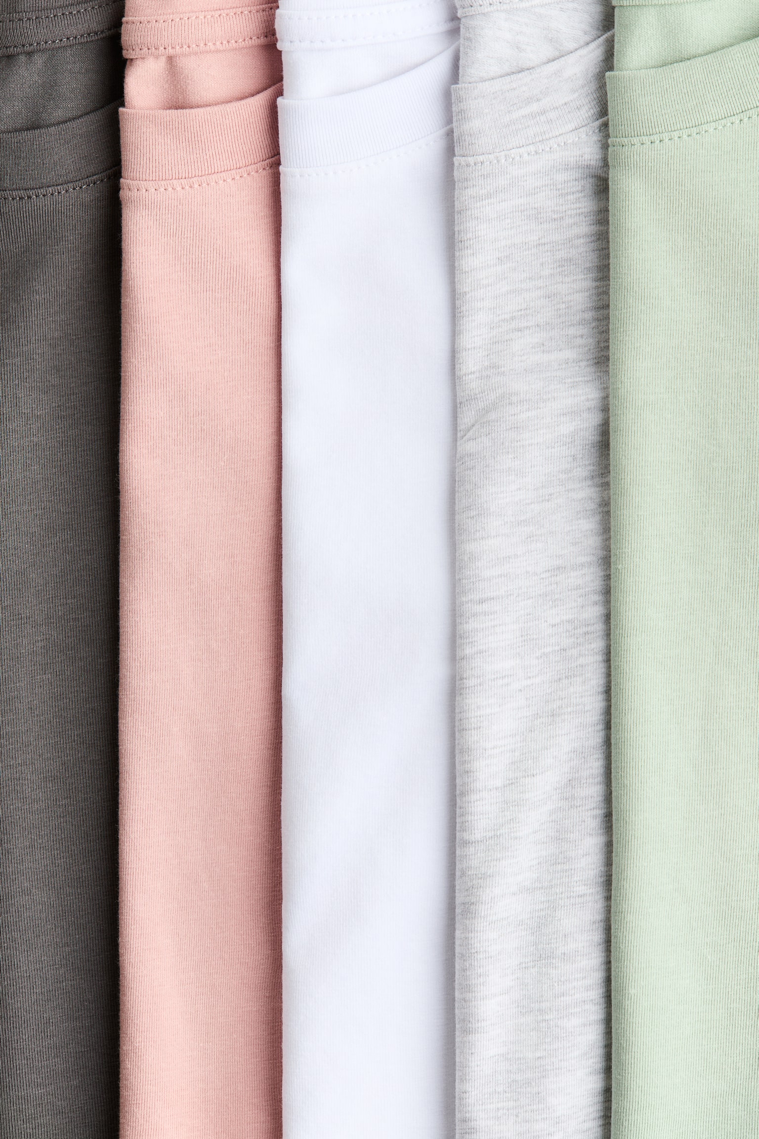 5-pack cotton tops - Light green/Dark grey - 2