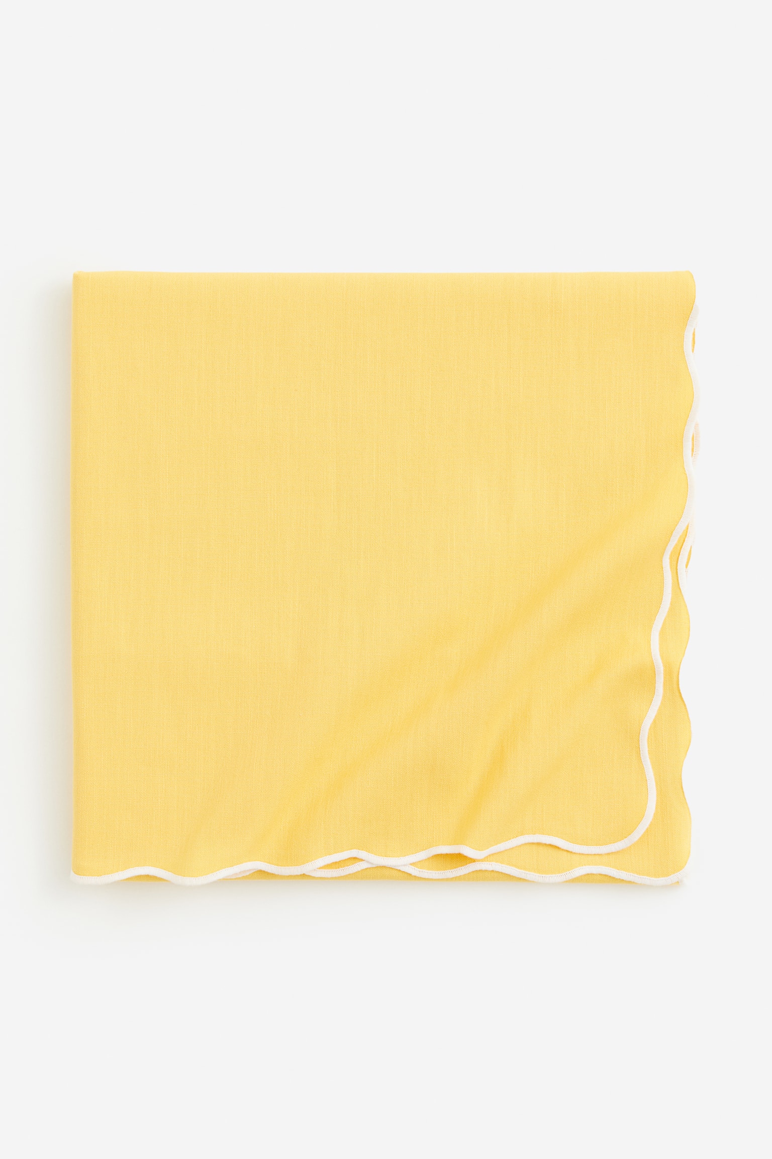 Scallop-edged tablecloth - Yellow/Light green - 1