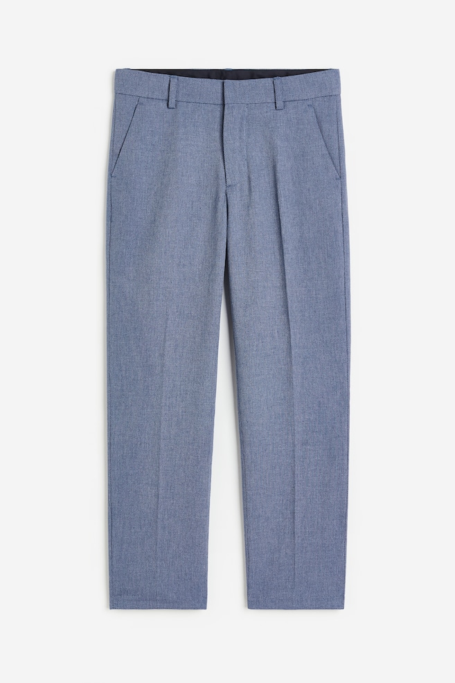 Textured suit trousers - Pigeon blue/Navy blue/Light beige - 1