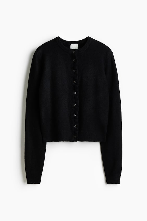 Женские кардиганы H&M Ruffle-Trimmed Cardigan