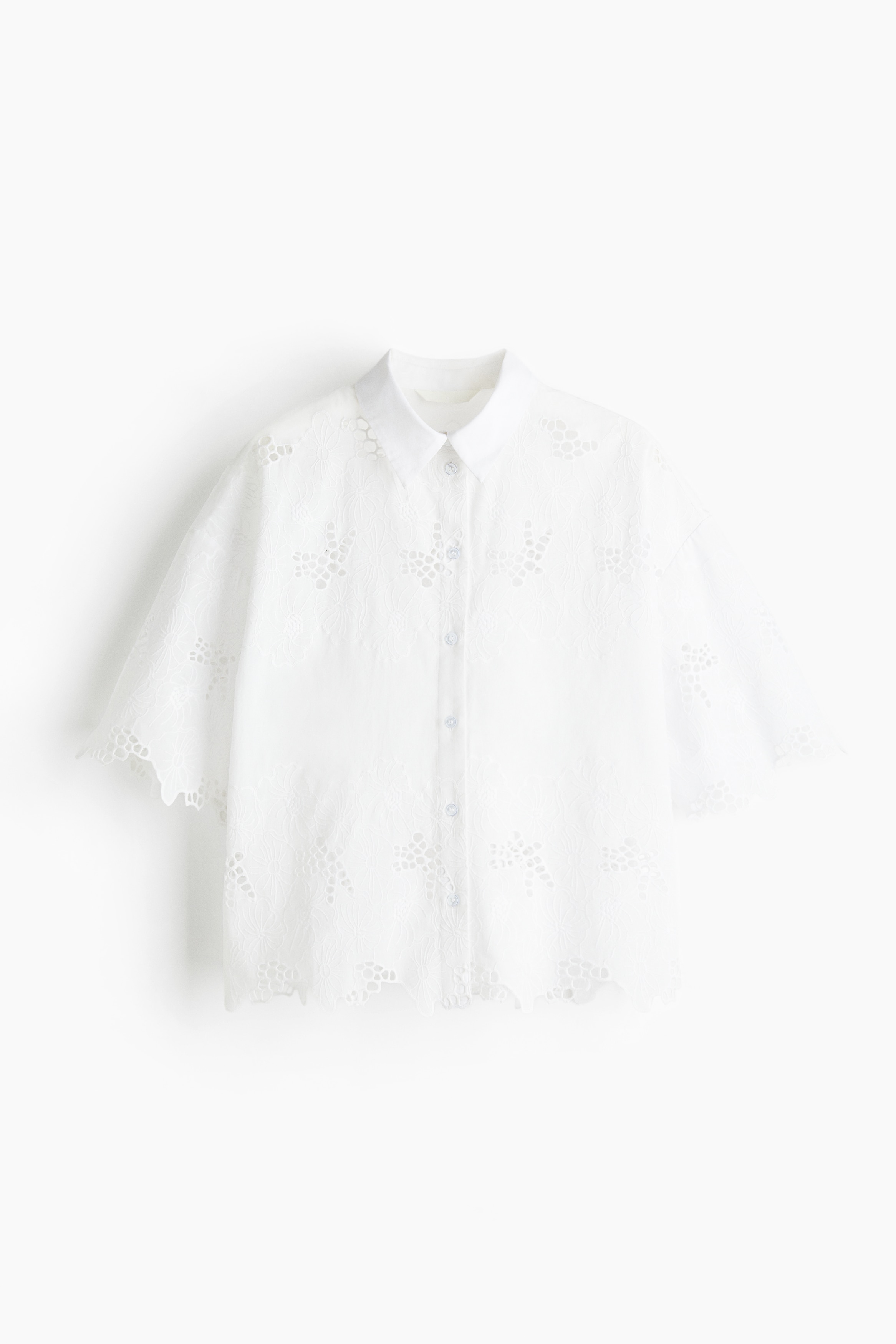 Camisa com bordado inglês - Branco