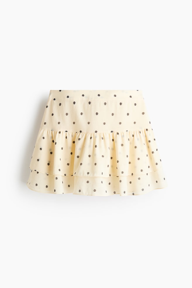 Minifalda de capas - Amarillo claro/Lunares - 1
