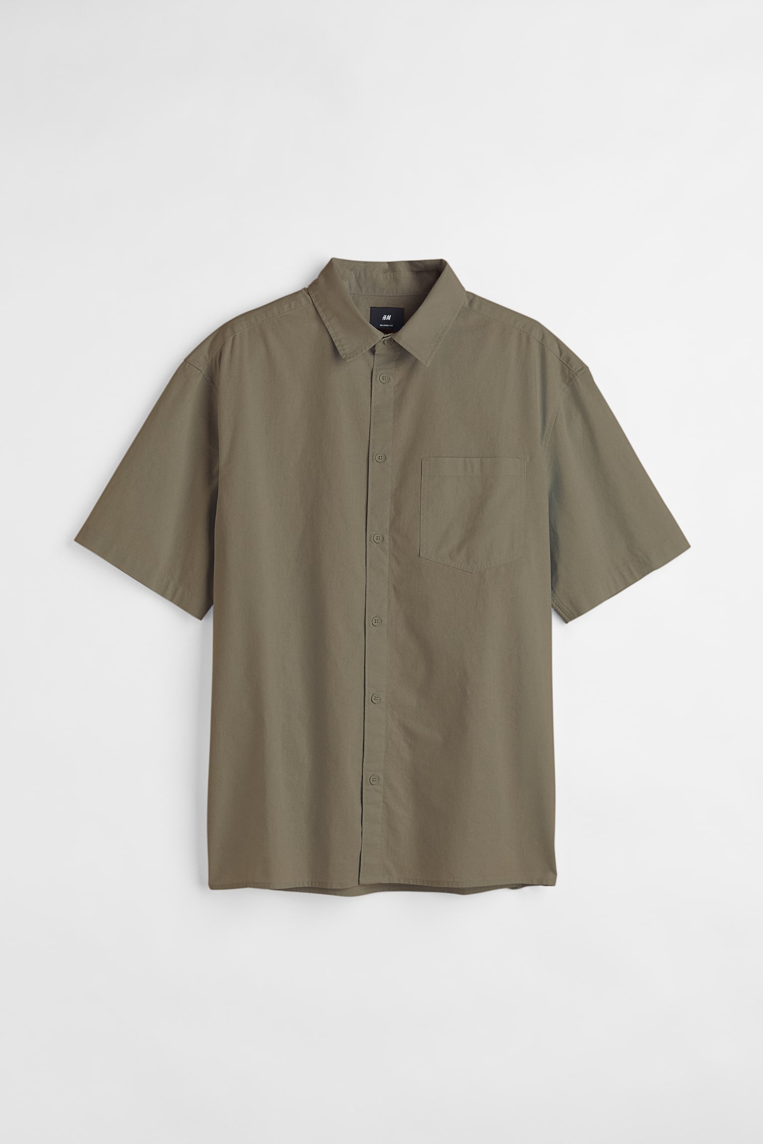 Relaxed Fit Short Sleeve Shirt - Khaki green/Black/Dark green/White/Dark brown/Beige - 1