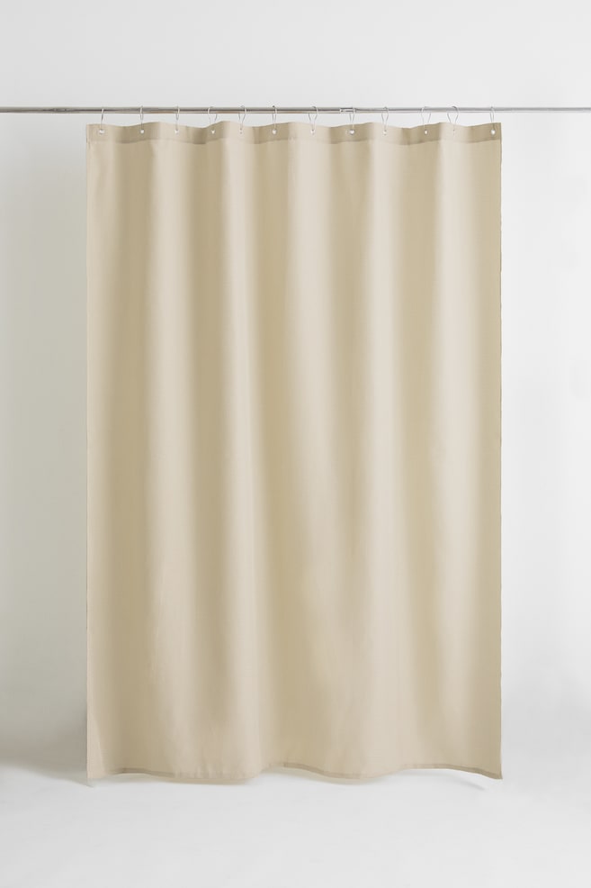 Waffled shower curtain - Greige/White - 3