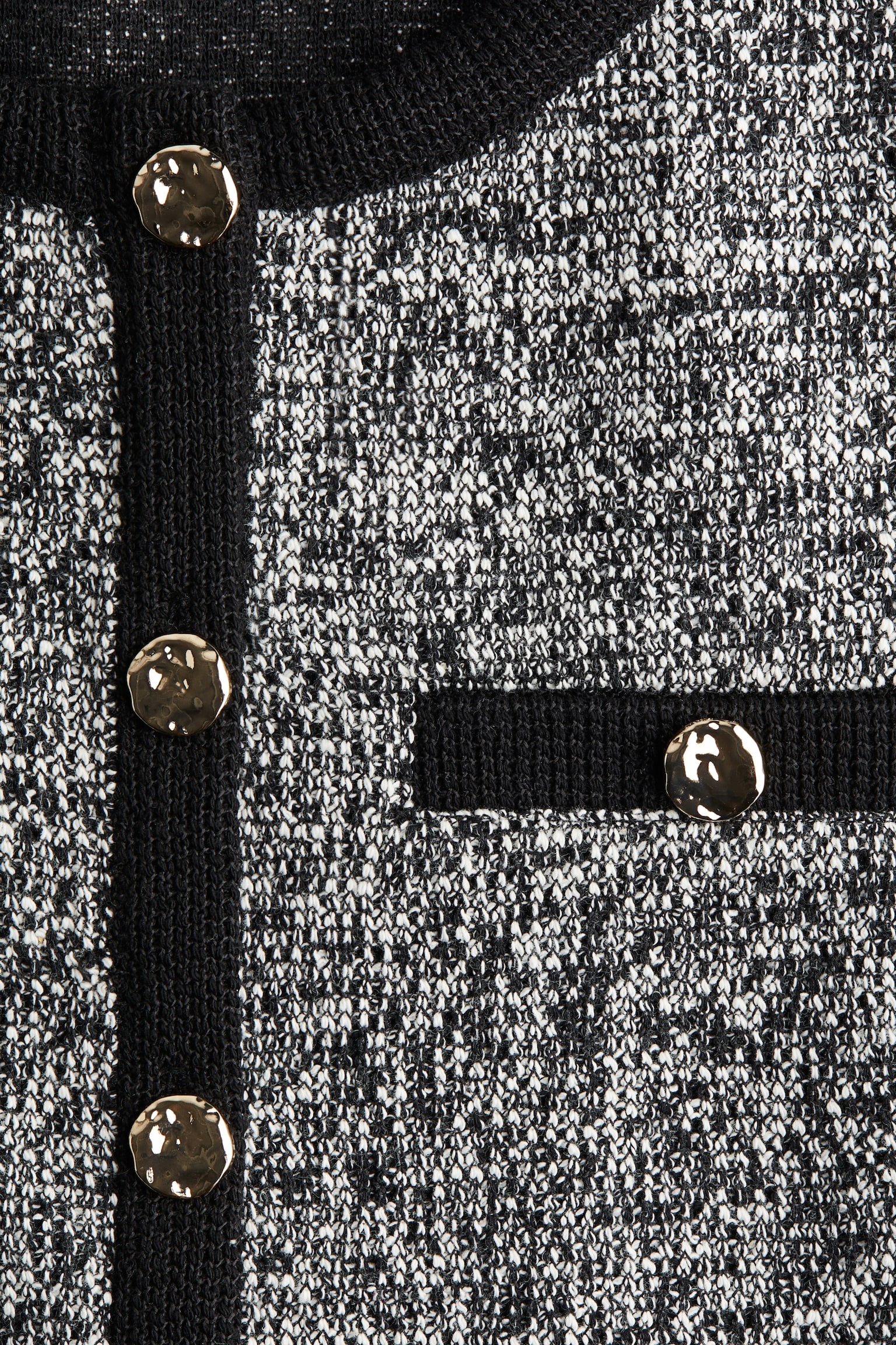 Áo cardigan bằng jersey vân nổi - Màu đen đốm - 3