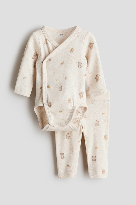 Детские брюки H&M 2-Piece Bodysuit and Leggings Set