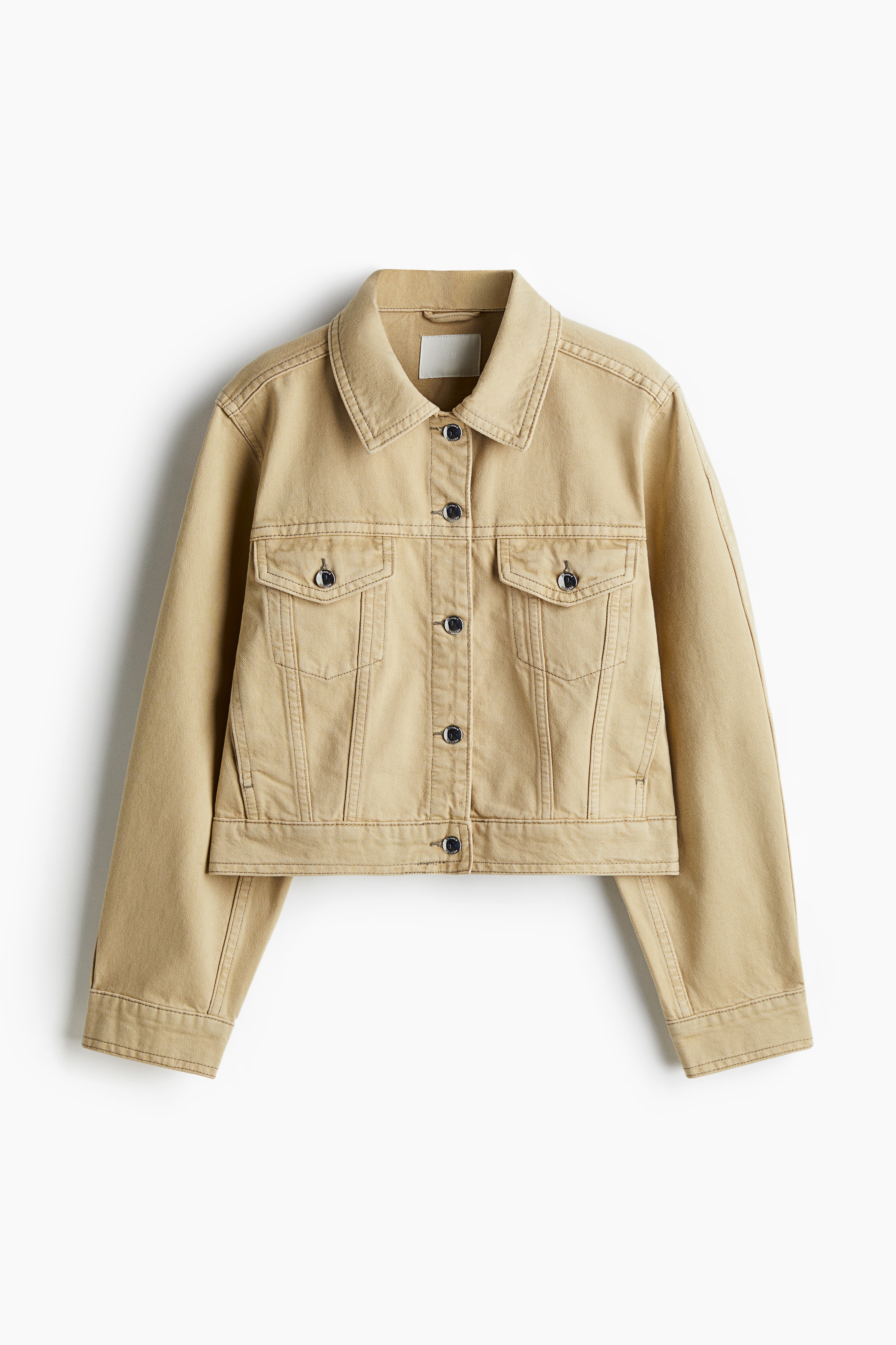 Denimjakke - Beige/Denimblå