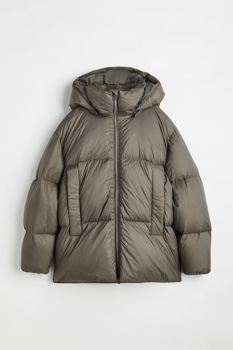 Mantel Jacke Mit Kapuze Damen H&m Oversized Down Puffer Mantel