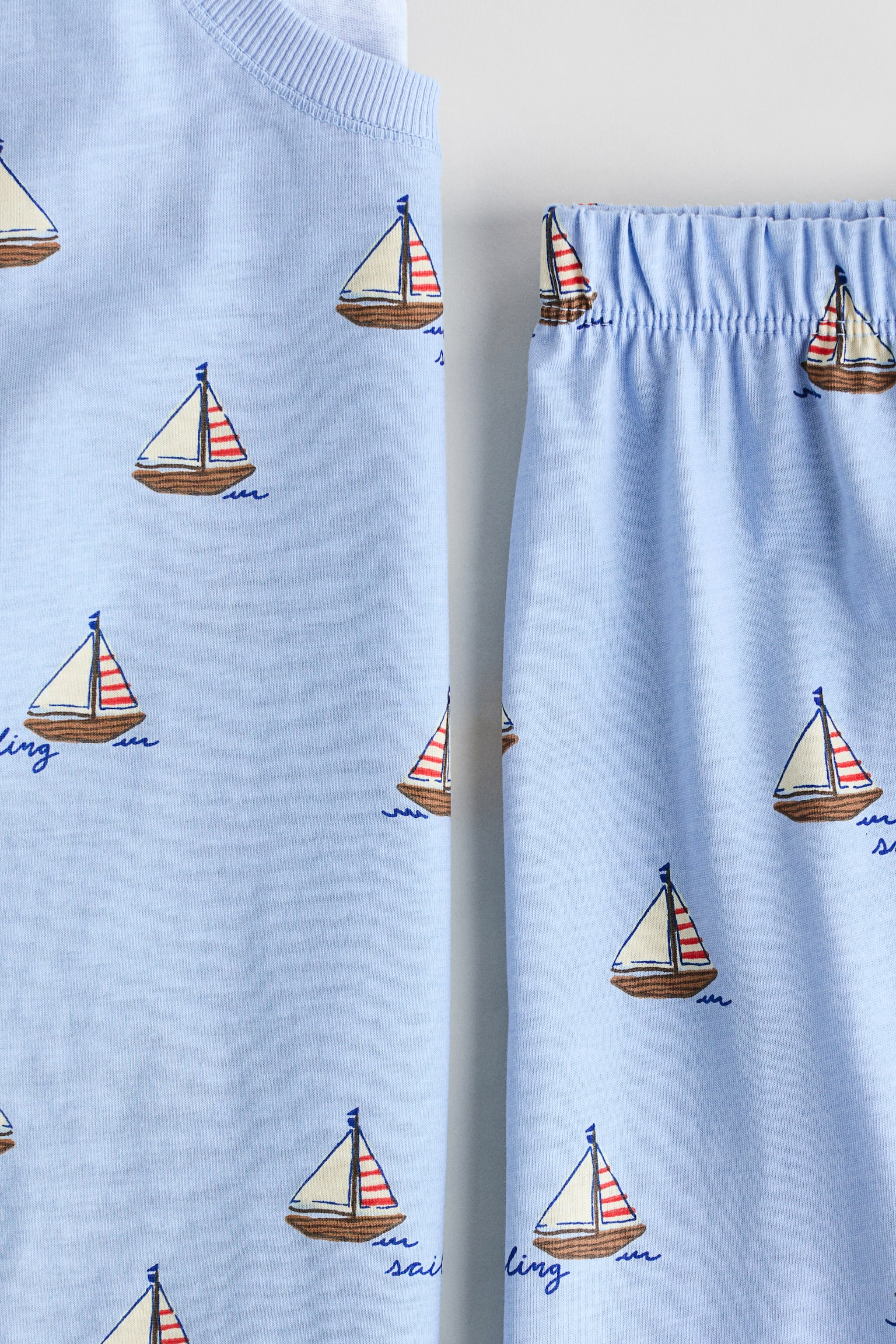 Pyjamas - Light blue/Sailing boats/Light grey/New York - 2
