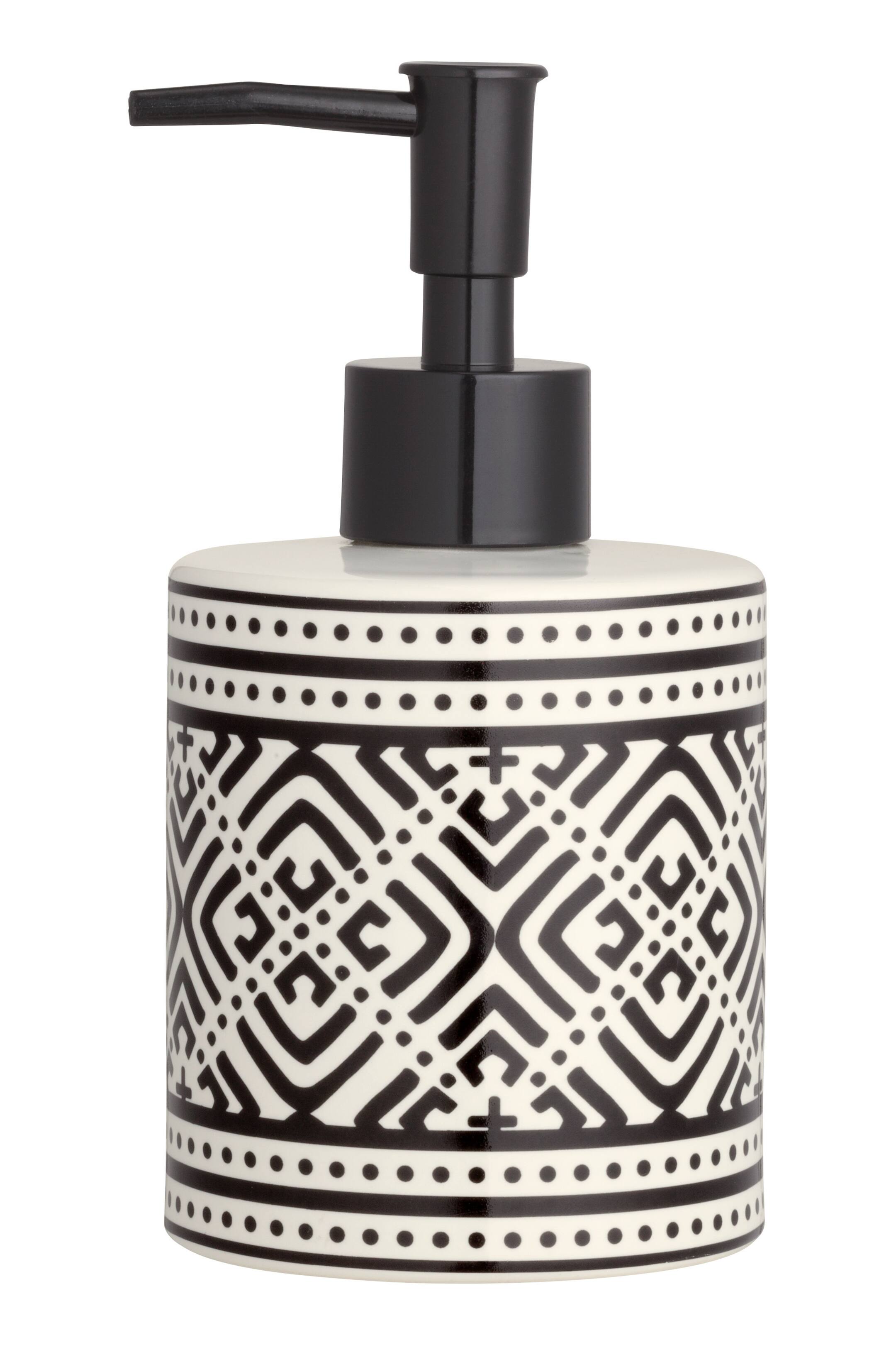 Agrandir l'image: Pompe à savon en grès - Blanc/noir/motif - Home All | H&M FR 1