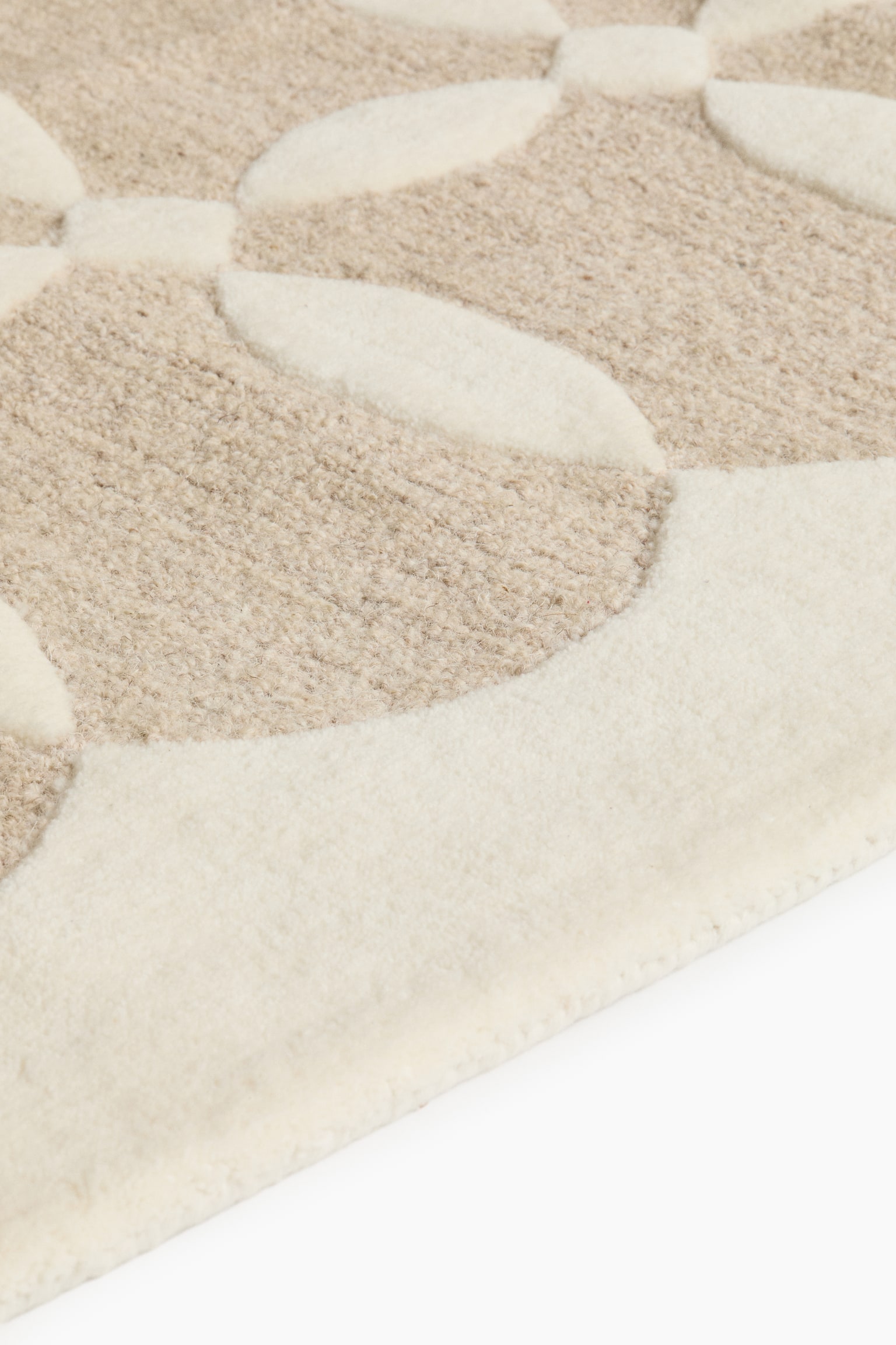 Tufted wool rug - Light beige/Patterned - 5