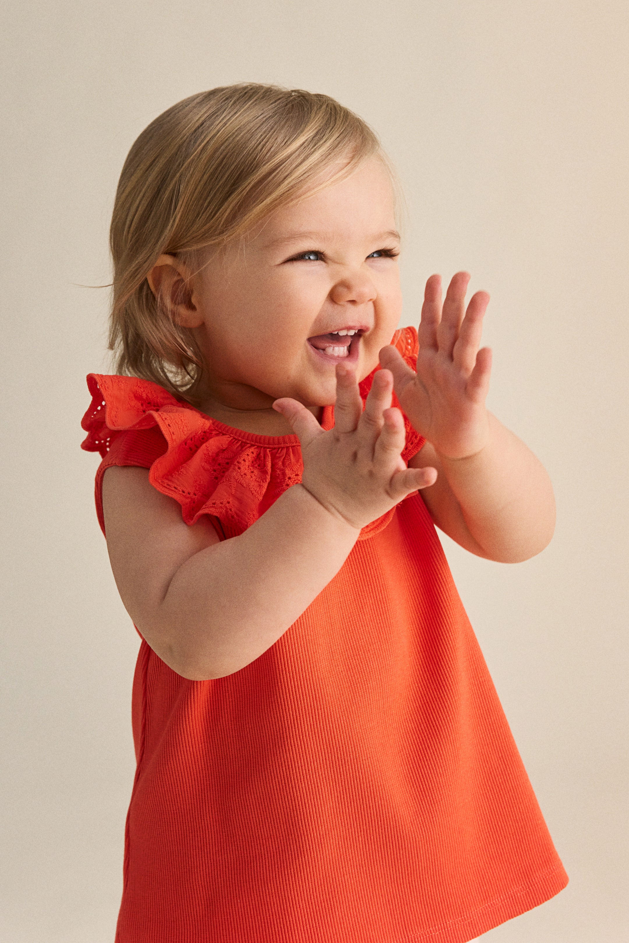 Collared jersey top - Bright red - Kids | H&M GB