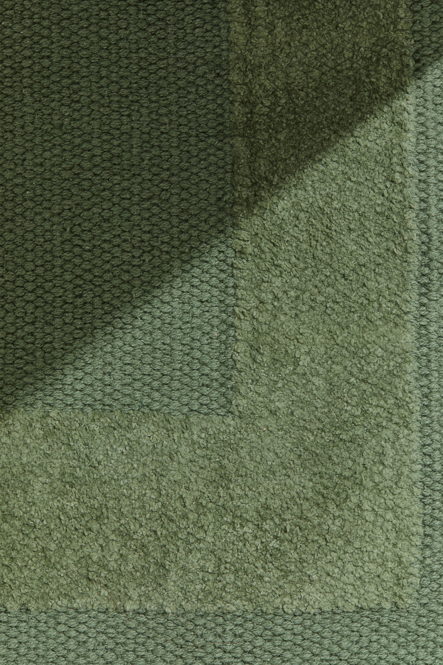 Flat weave cotton runner rug - Moss green/Light beige/Beige - 6