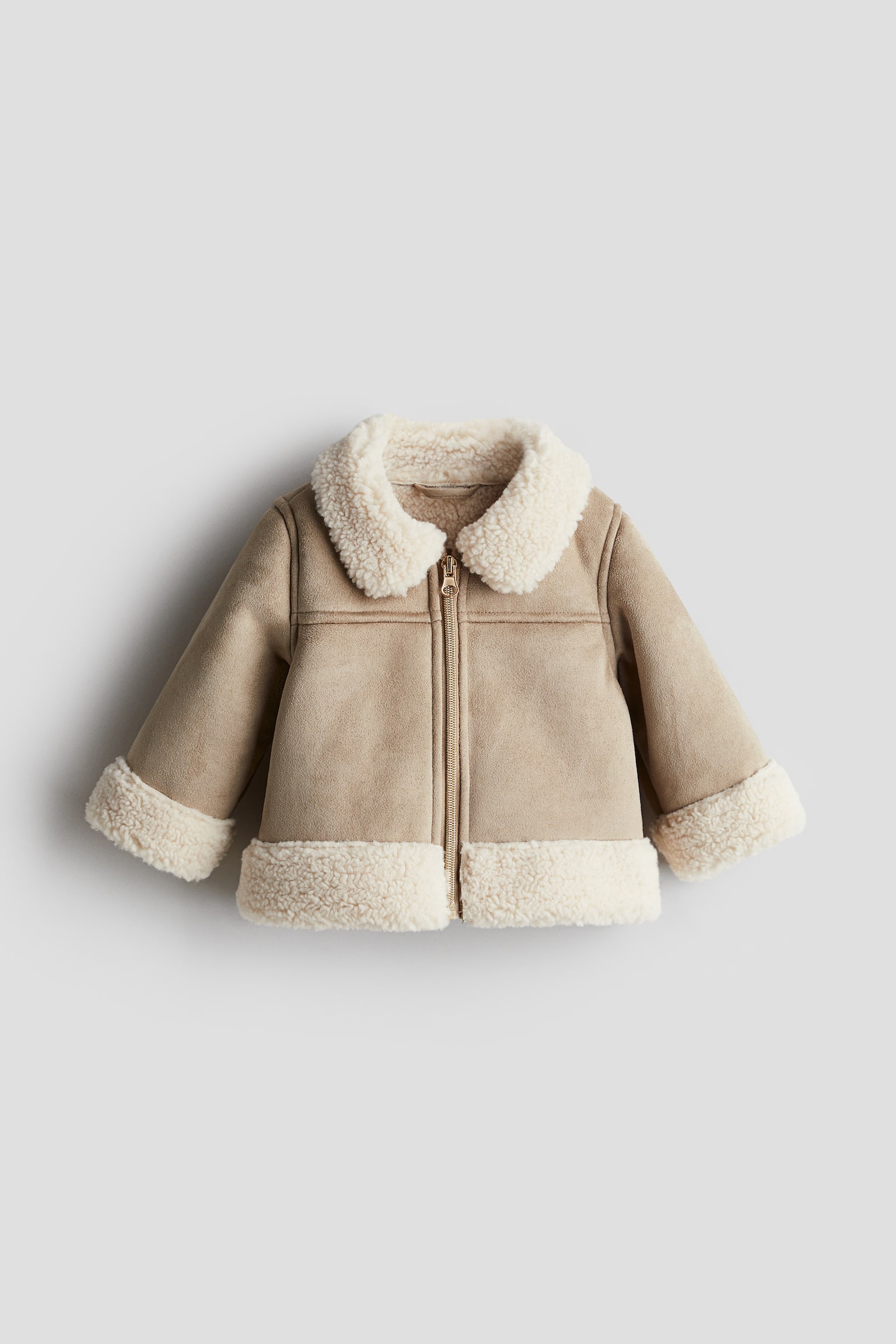 Teddy-detail jacket - Light beige - 1