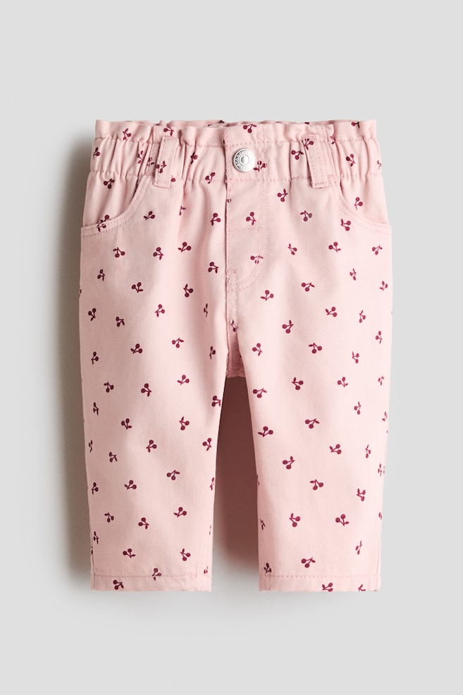 Printed twill trousers - Light pink/cherries/Purple/floral/Green/floral - 1